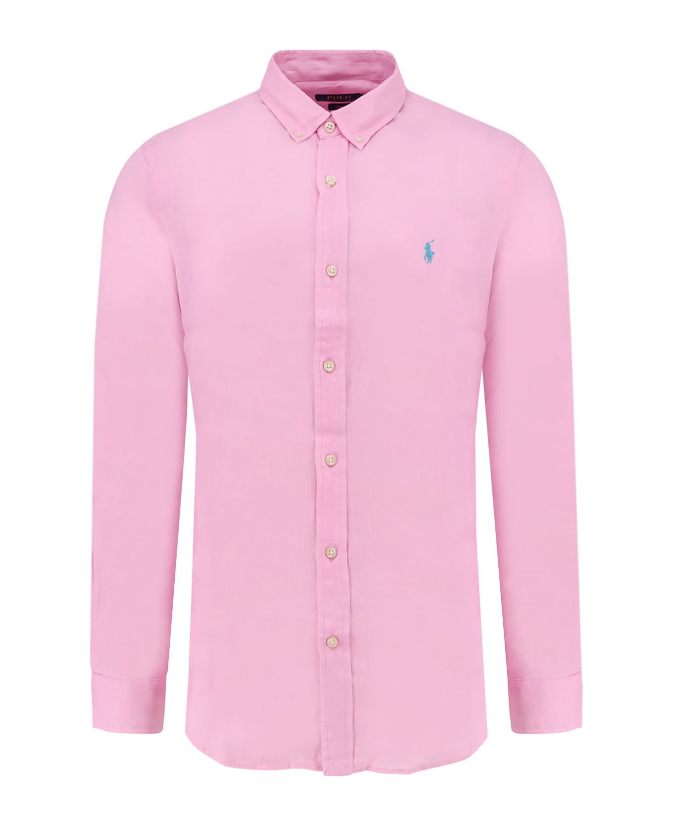 Polo Ralph Lauren Linen Shirt With Logo Embroidery - Carmel Pink