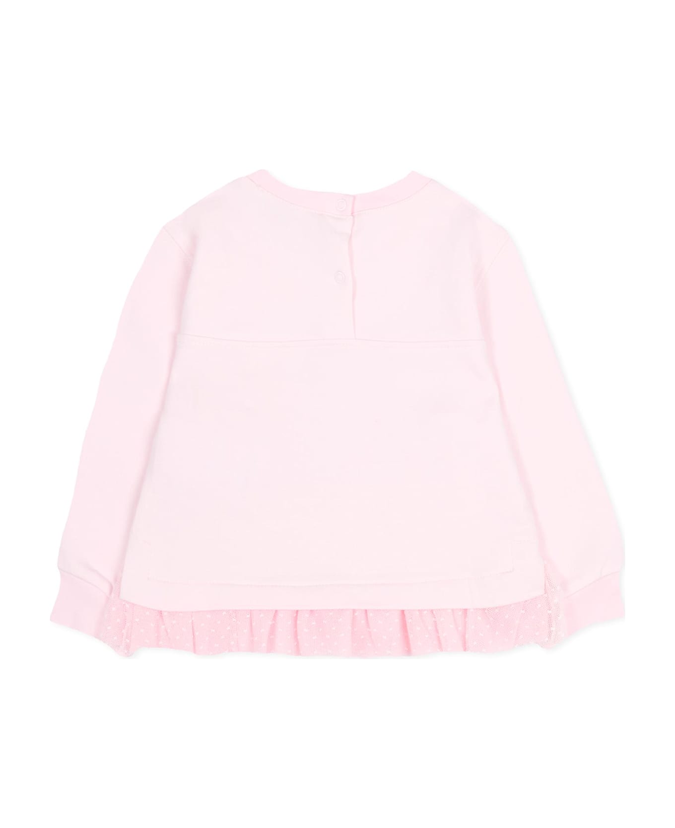 Monnalisa Pink Sweatshirt For Baby Girl With Dog Print - Pink