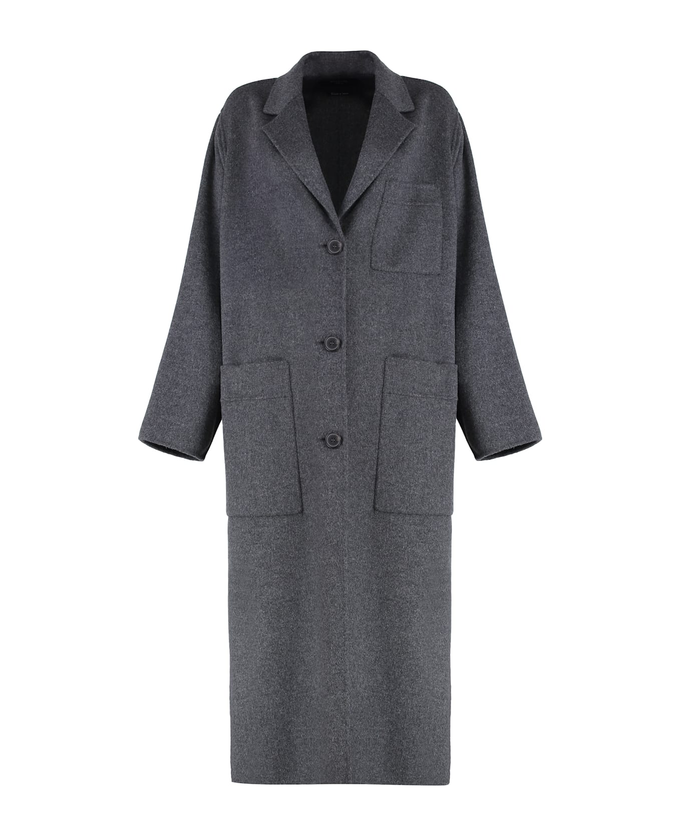 Weekend Max Mara Galosce Single-breasted Long Coat - grey
