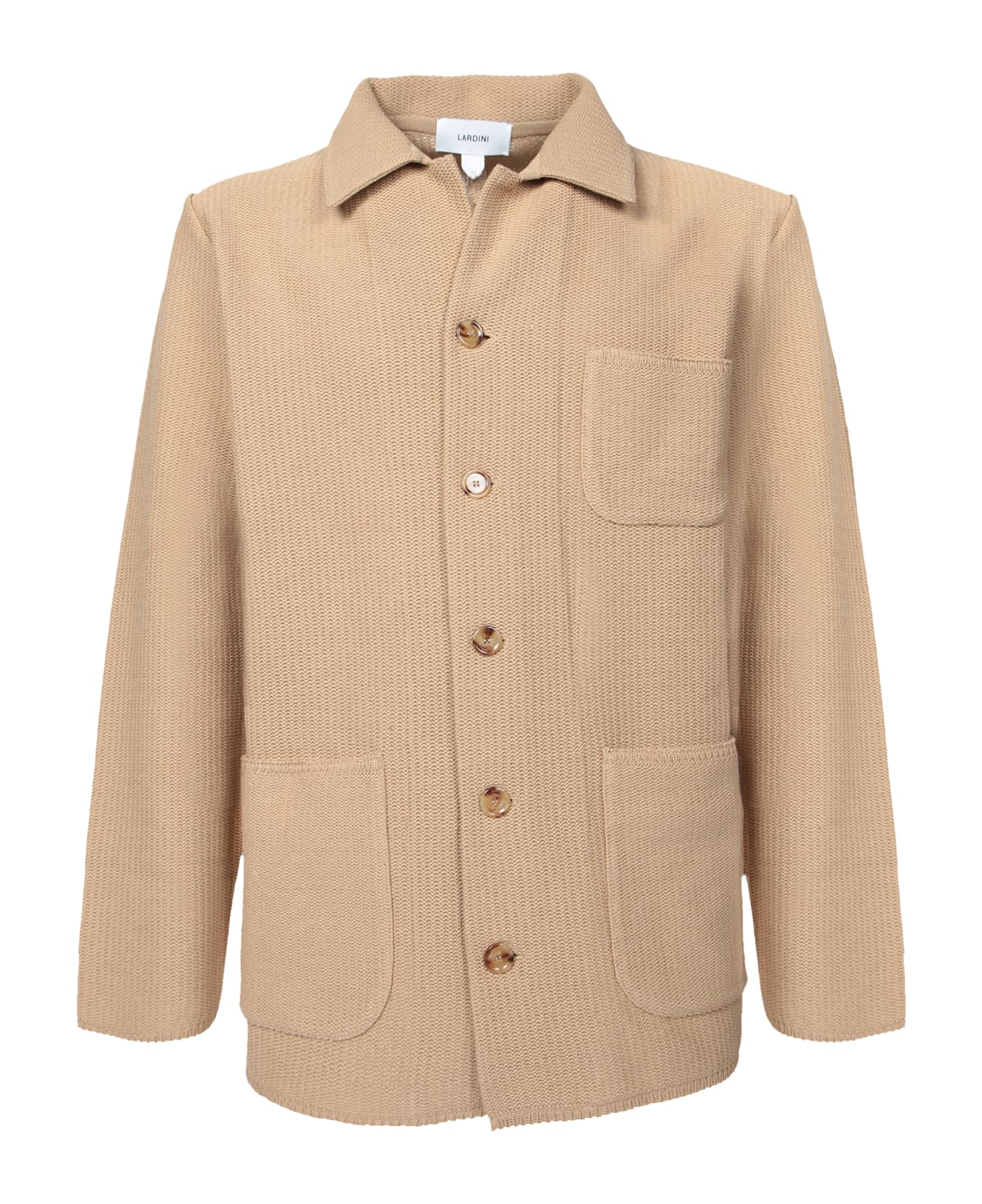 Lardini Beige Cotton Crepe Overshirt - Beige