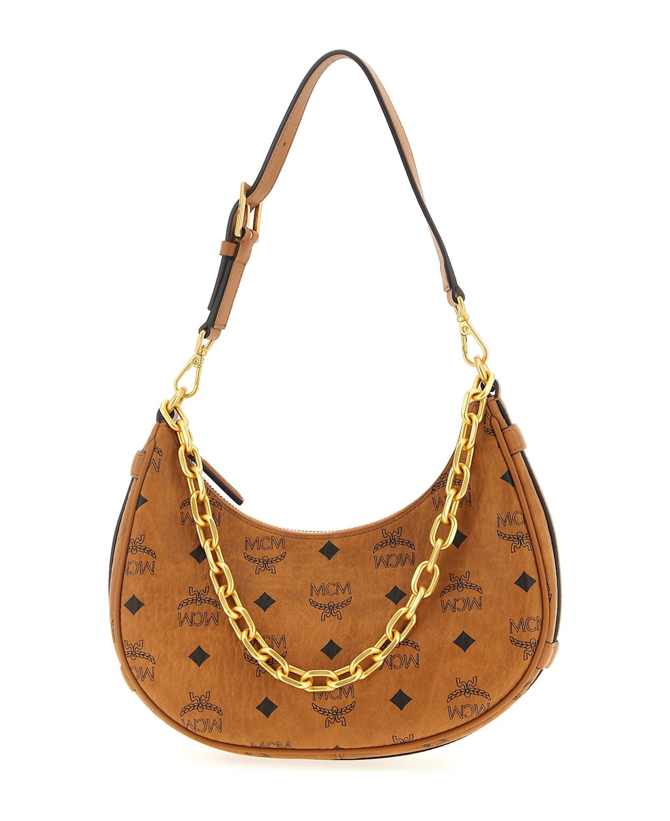 MCM 
aren Crescent Hobo
 Shoulder Bag - Brown