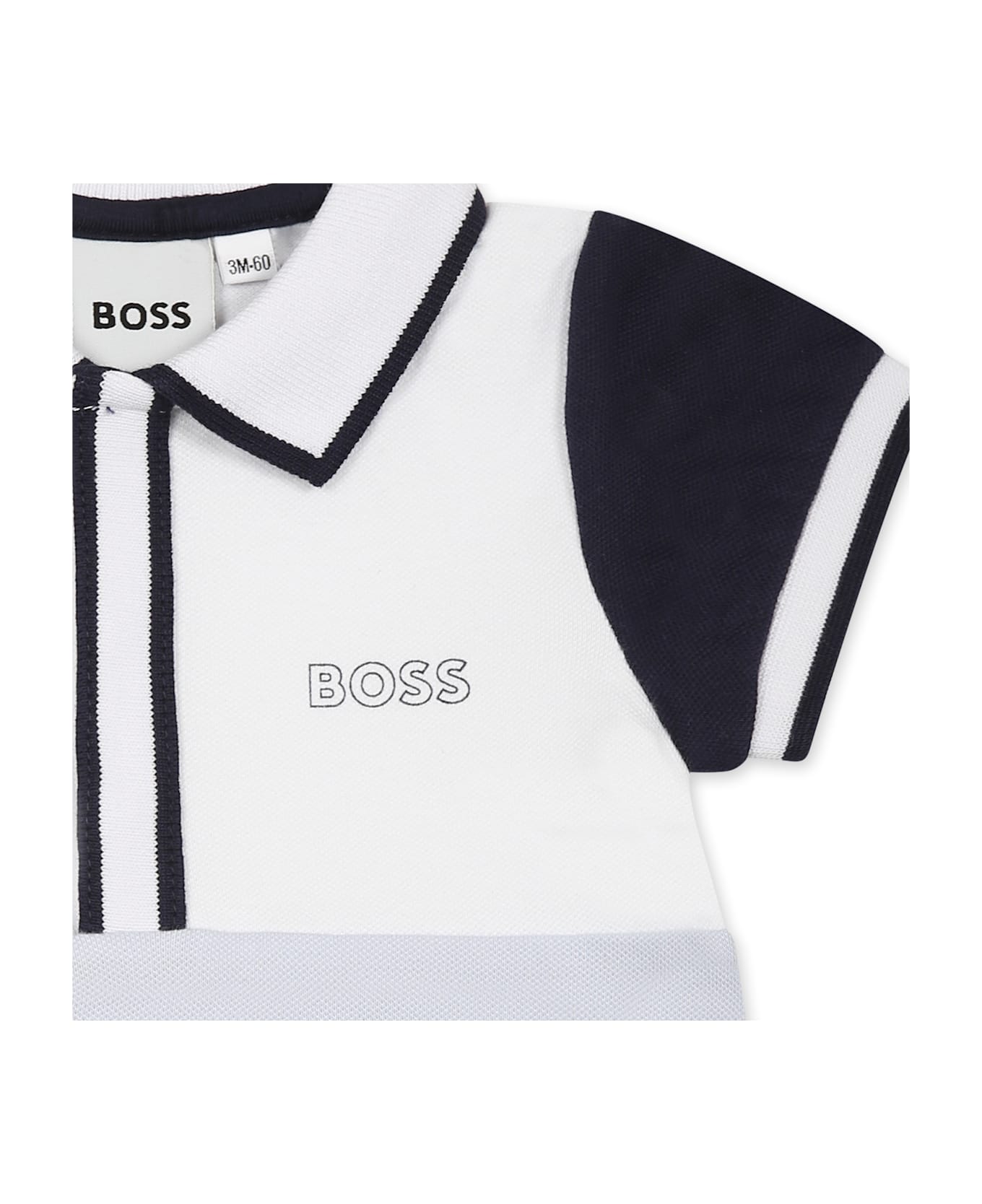 Hugo Boss Light Blue Romper For Baby Boy With Logo - Light Blue