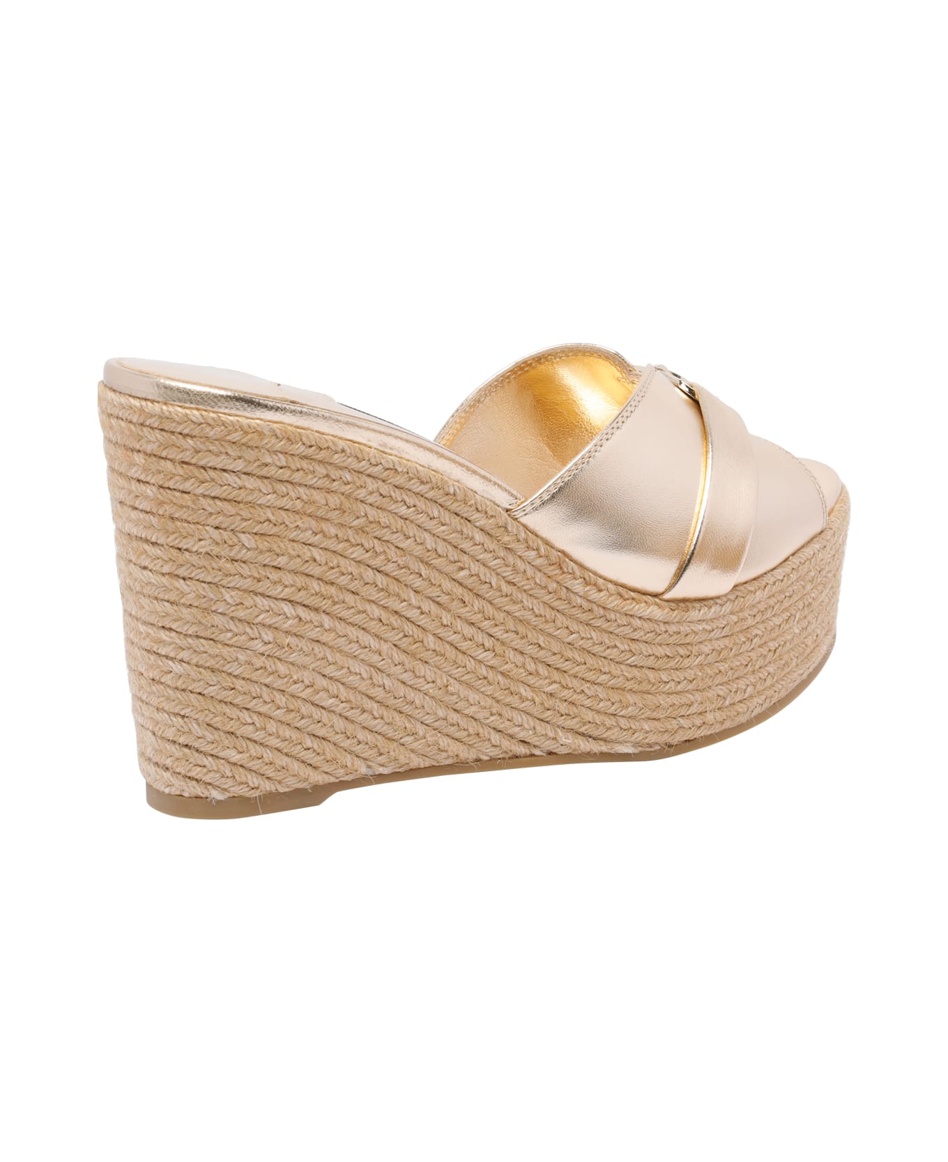 Jimmy Choo Leda Wedge Sandals - Golden