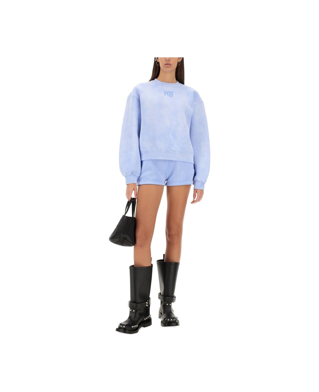 T by Alexander Wang Sweatshirt With Logo - BABY BLUE