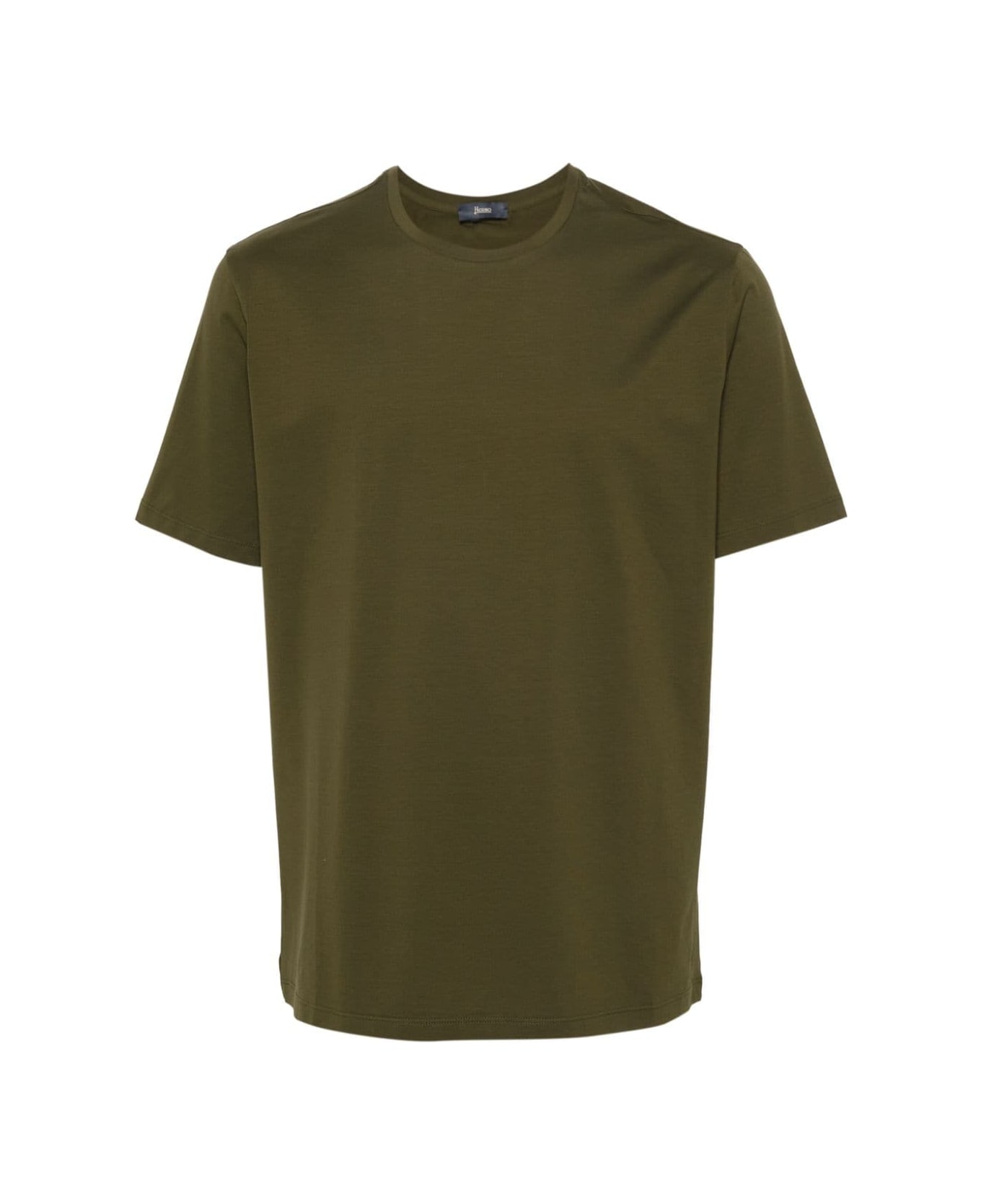Herno T-shirt In Cotone Stretch Militare - Light military