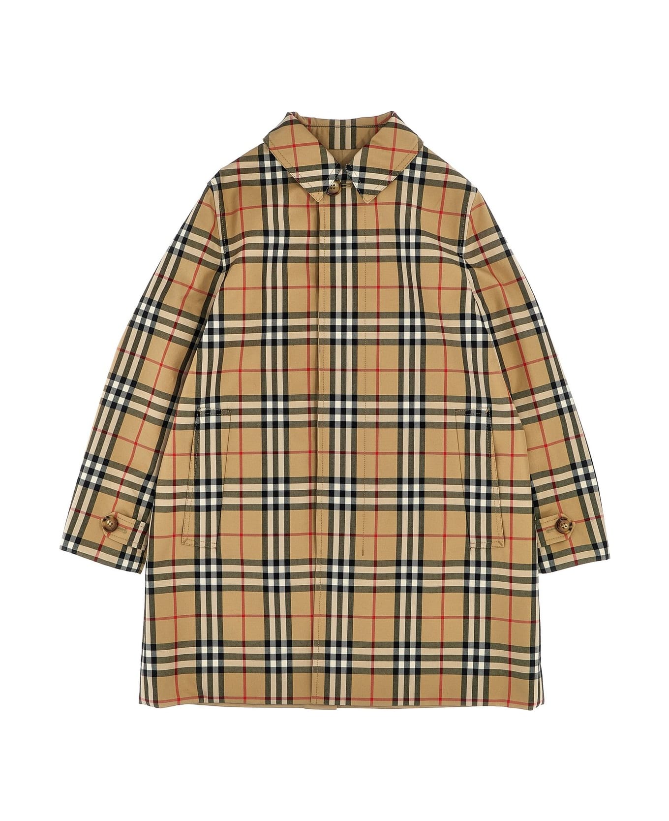 Burberry House-check Reversible Long-sleeved Coat - NEUTRALS