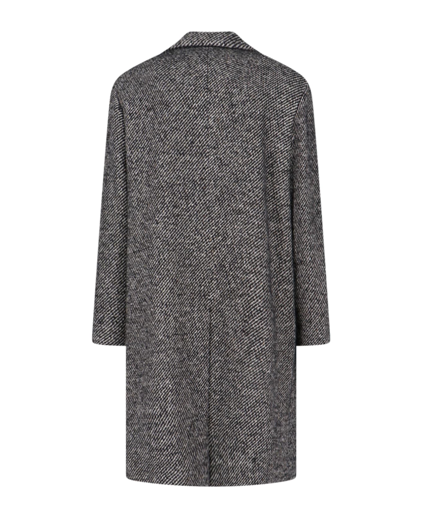 Lardini Single-breasted Midi Coat - Black  