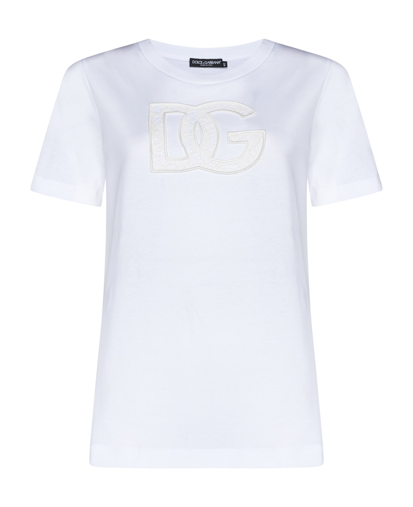 Dolce & Gabbana T-shirt With Logo Patch - White Tシャツ