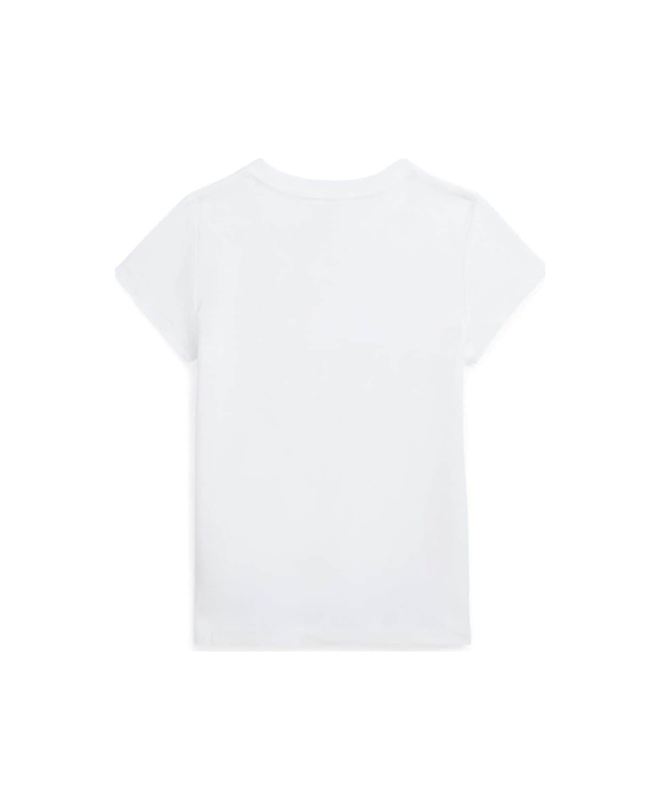 Polo Ralph Lauren White T-shirt With 'cane Francese' Print In Cotton Girl - White