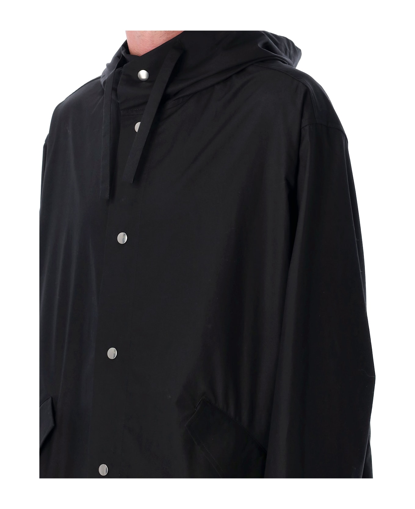 Jil Sander Cotton Logo Parka - BLACK