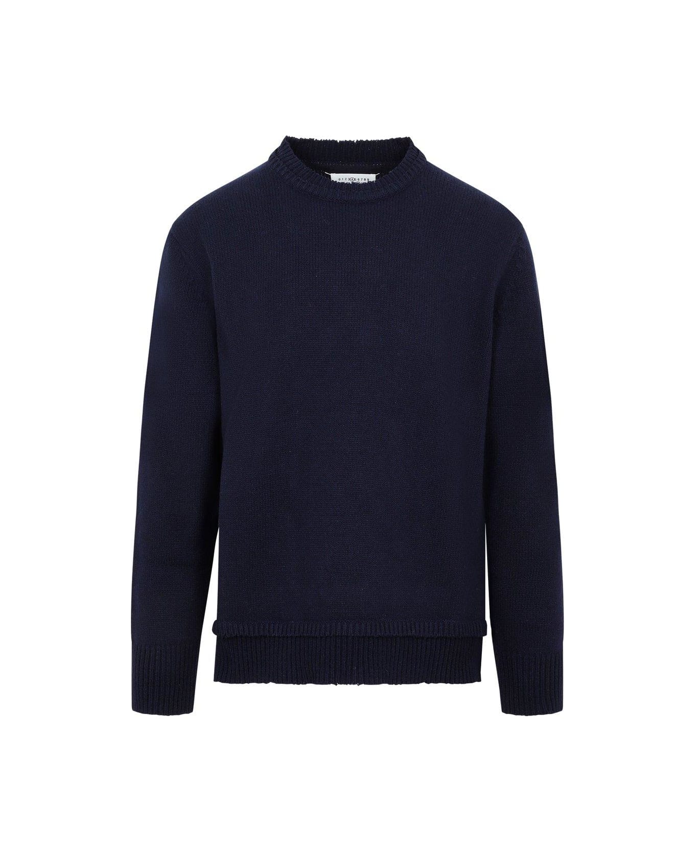 Maison Margiela Elbow Patch Sweater - Blu