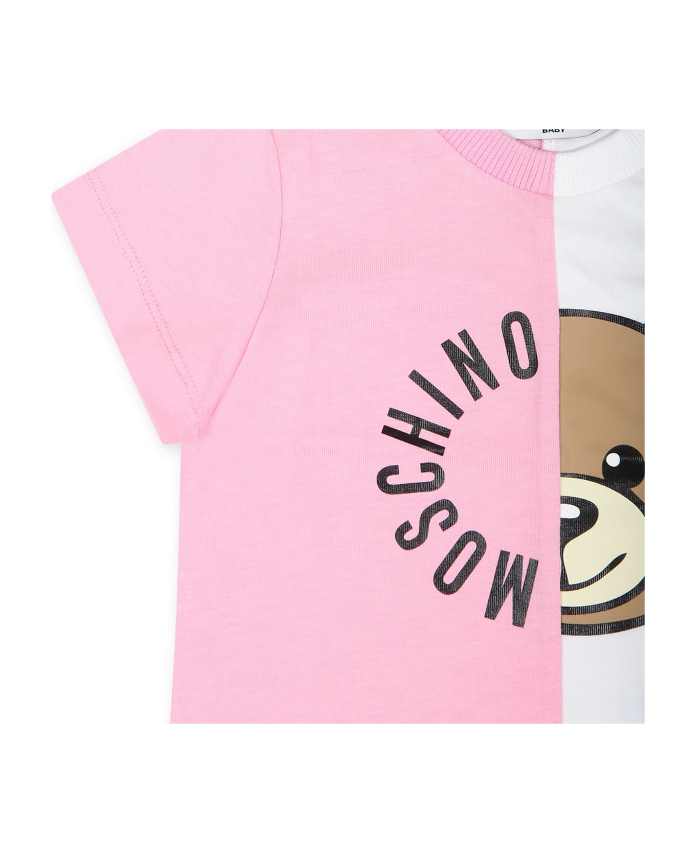 Moschino Pink T-shirt For Baby Girl With Teddy Bear - Pink