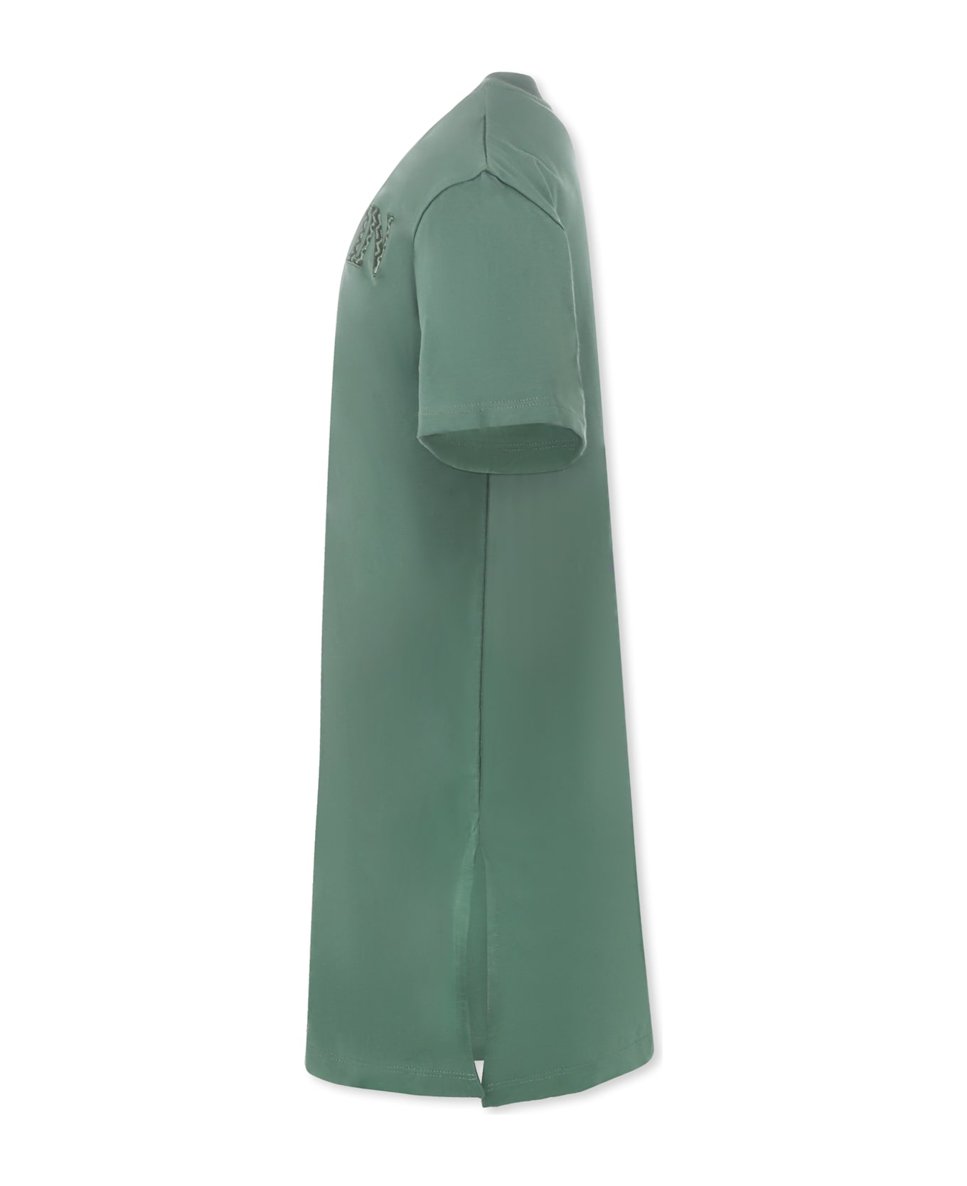 Lanvin Green Dress For Girl With Logo - Green