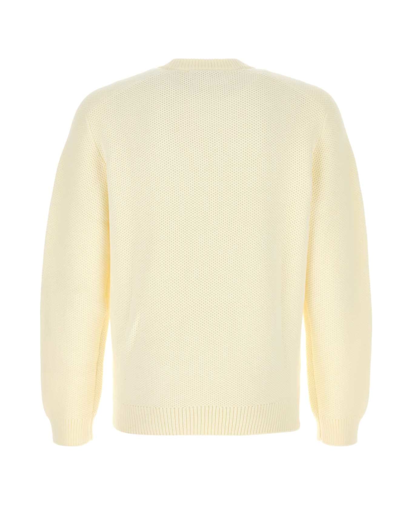 Maison Kitsuné Ivory Cotton Blend Sweater - MILK