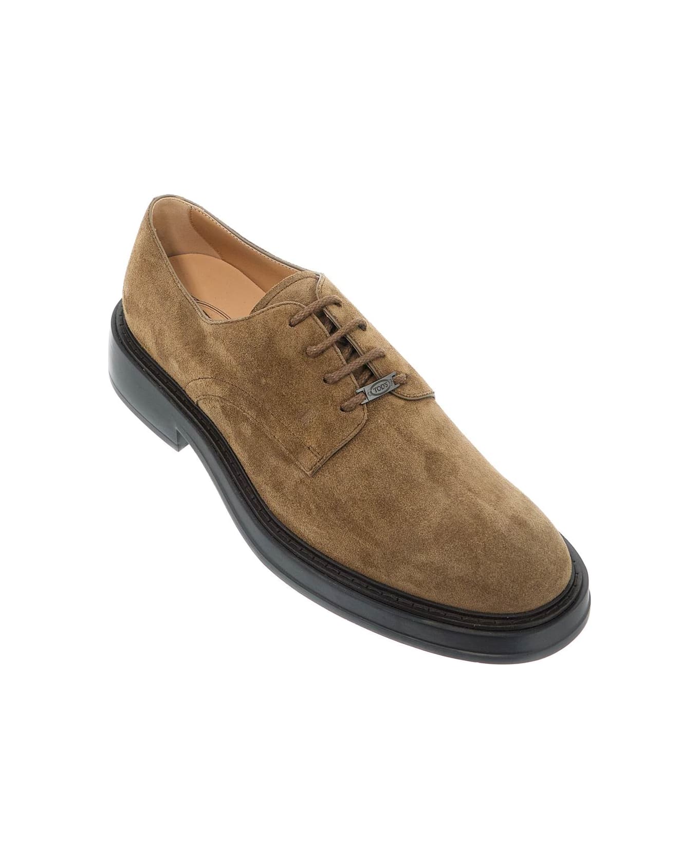 Tod's Suede Leather Lace-up Shoes - Beige