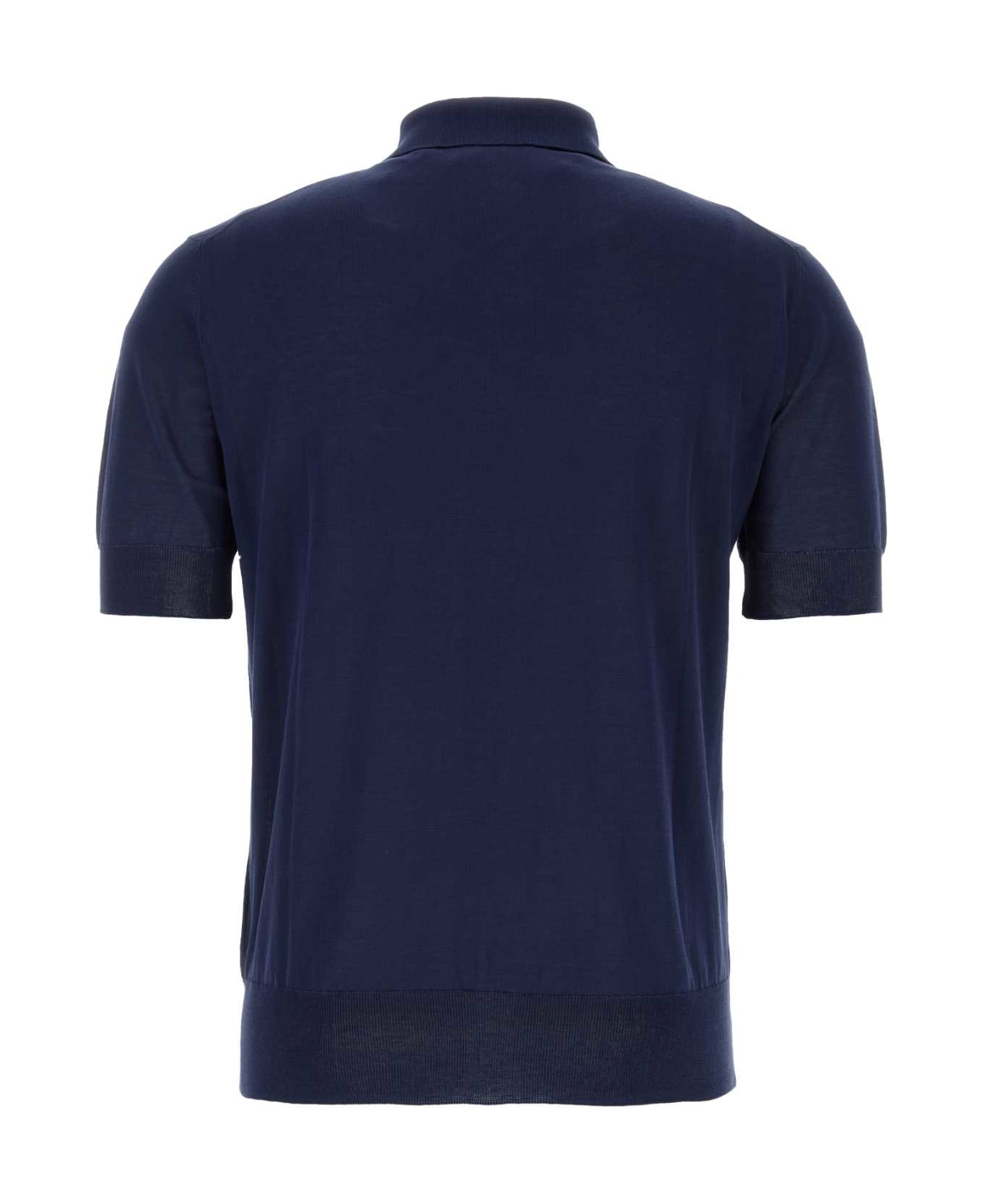 PT Torino Blue Cotton Polo Shirt - BLUAPERTO
