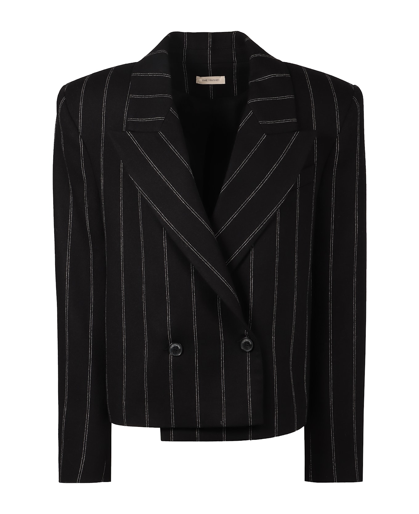 The Mannei Bert Double Breasted Blazer - black