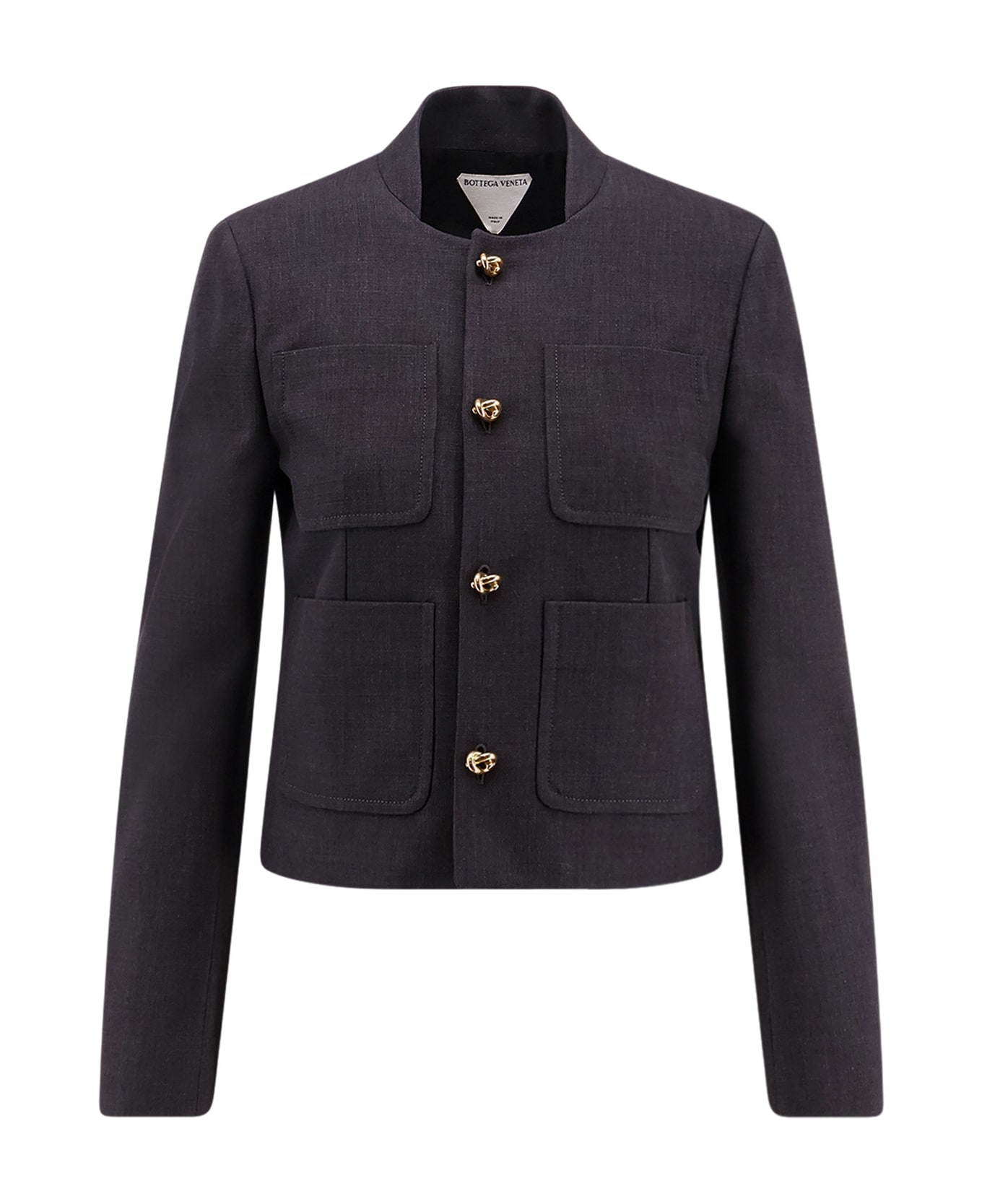 Bottega Veneta Cotton And Viscose Blazer With Knots Detail - Grey
