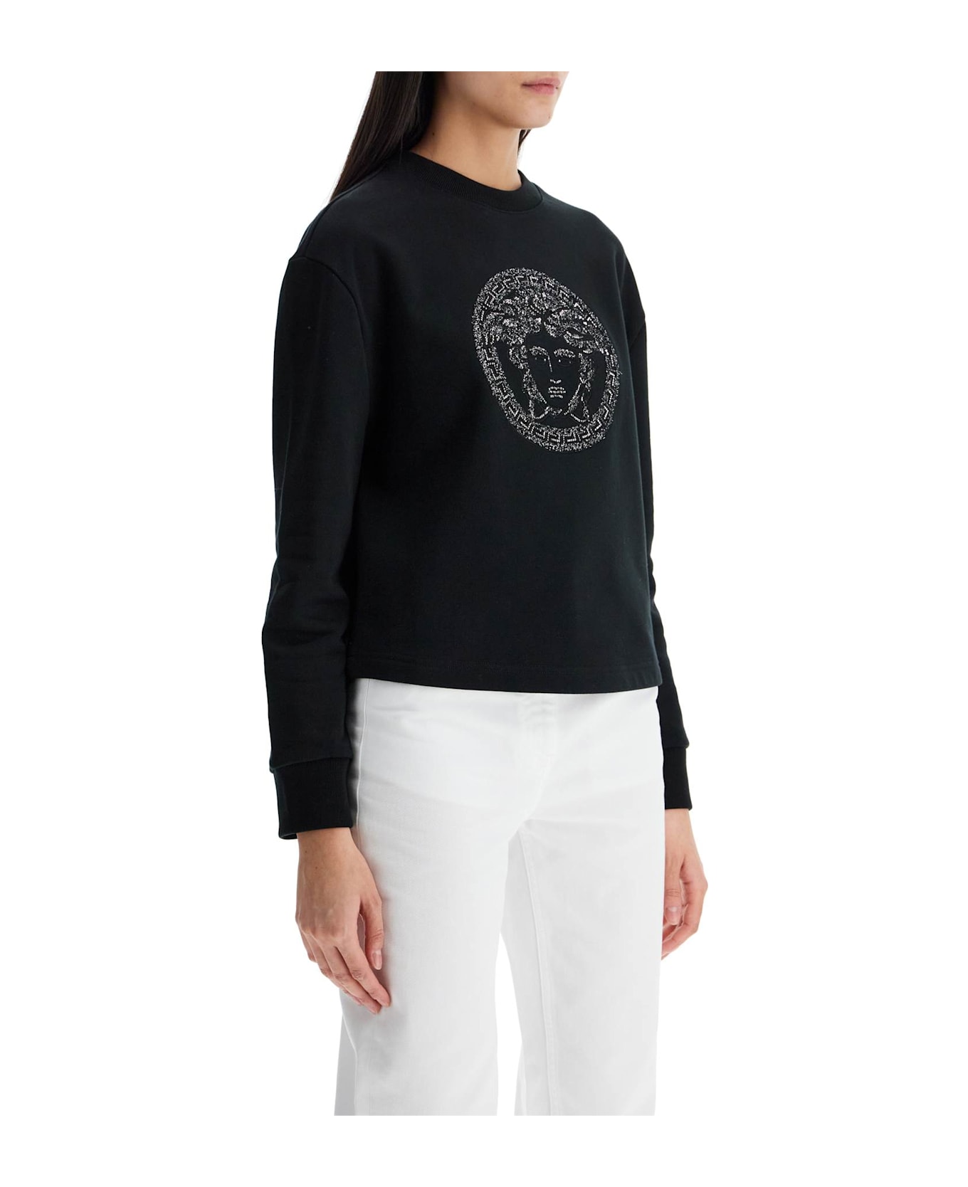Versace 'boxy Sweatshirt With Med - BLACK (Black)