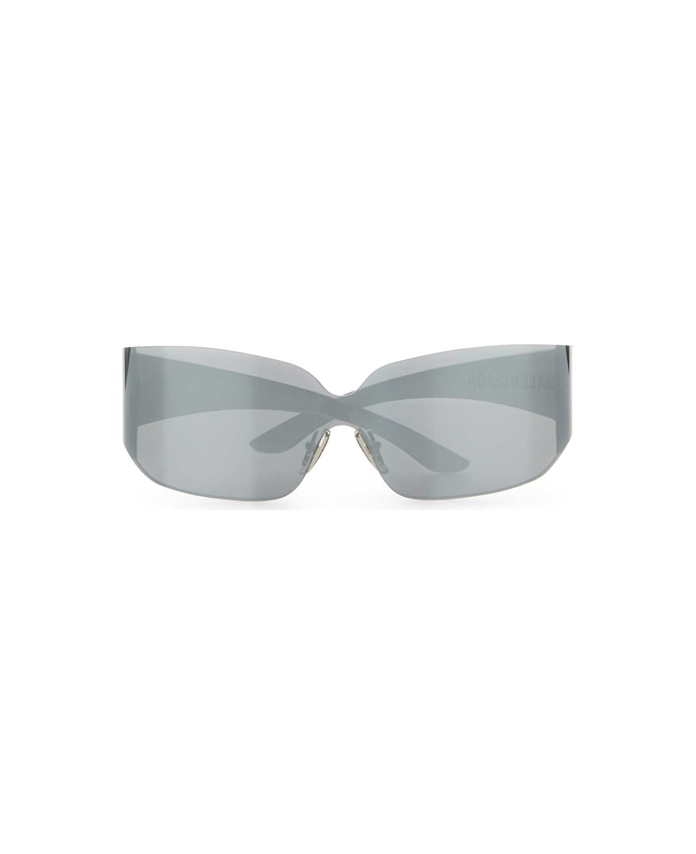 Balenciaga Grey Nylon Mono Square Sunglasses - MIRROR SILVER