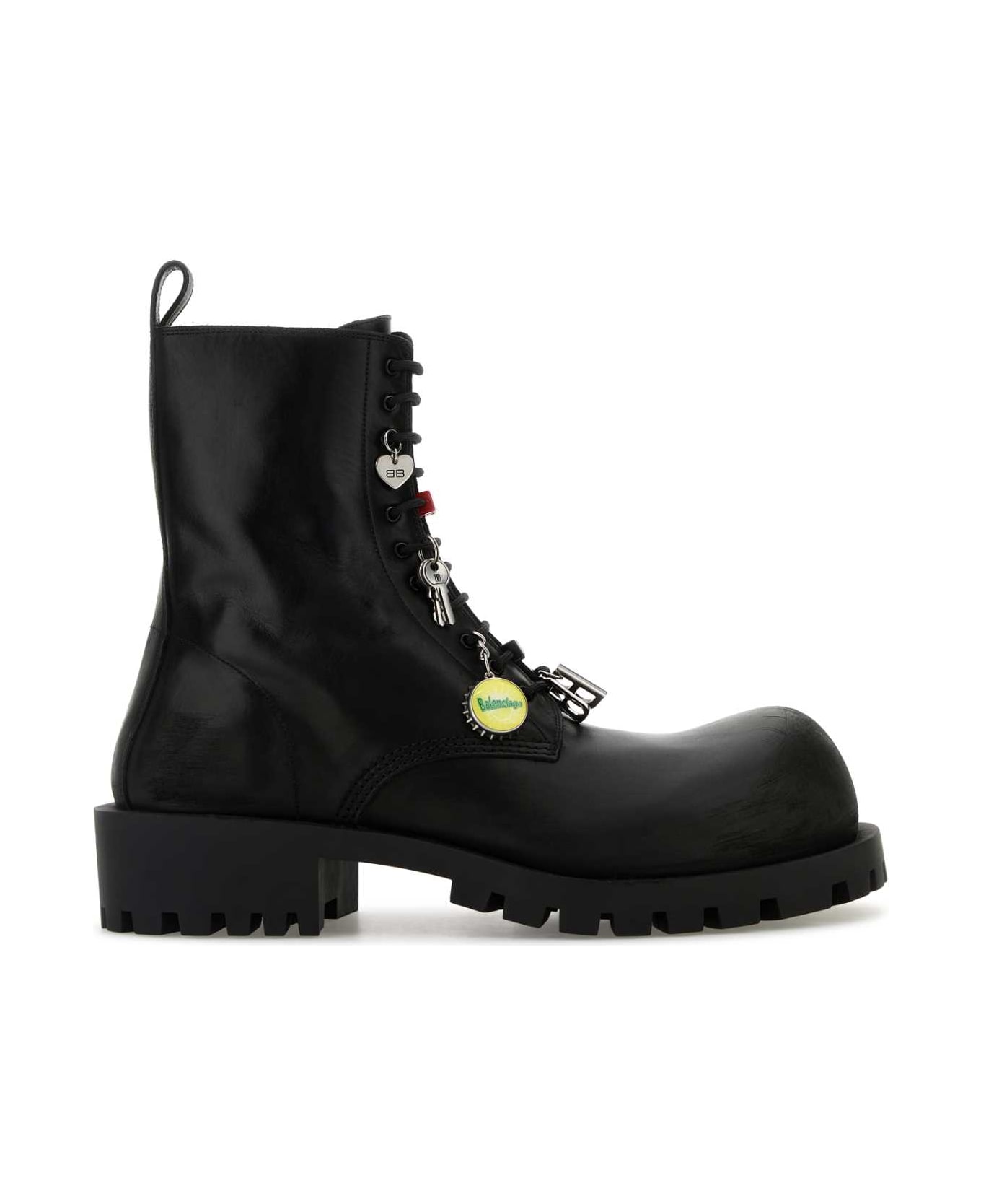 Balenciaga Black Leather Hummer Boots - Black