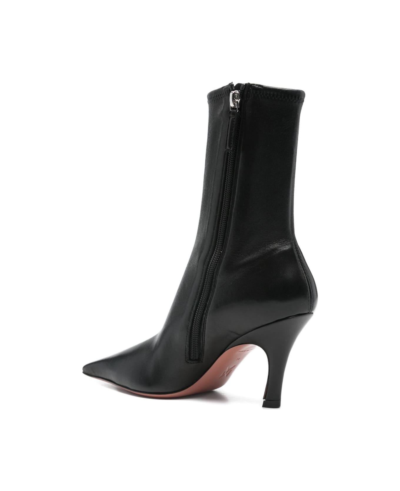 Amina Muaddi Jamie Leather Boots - Black