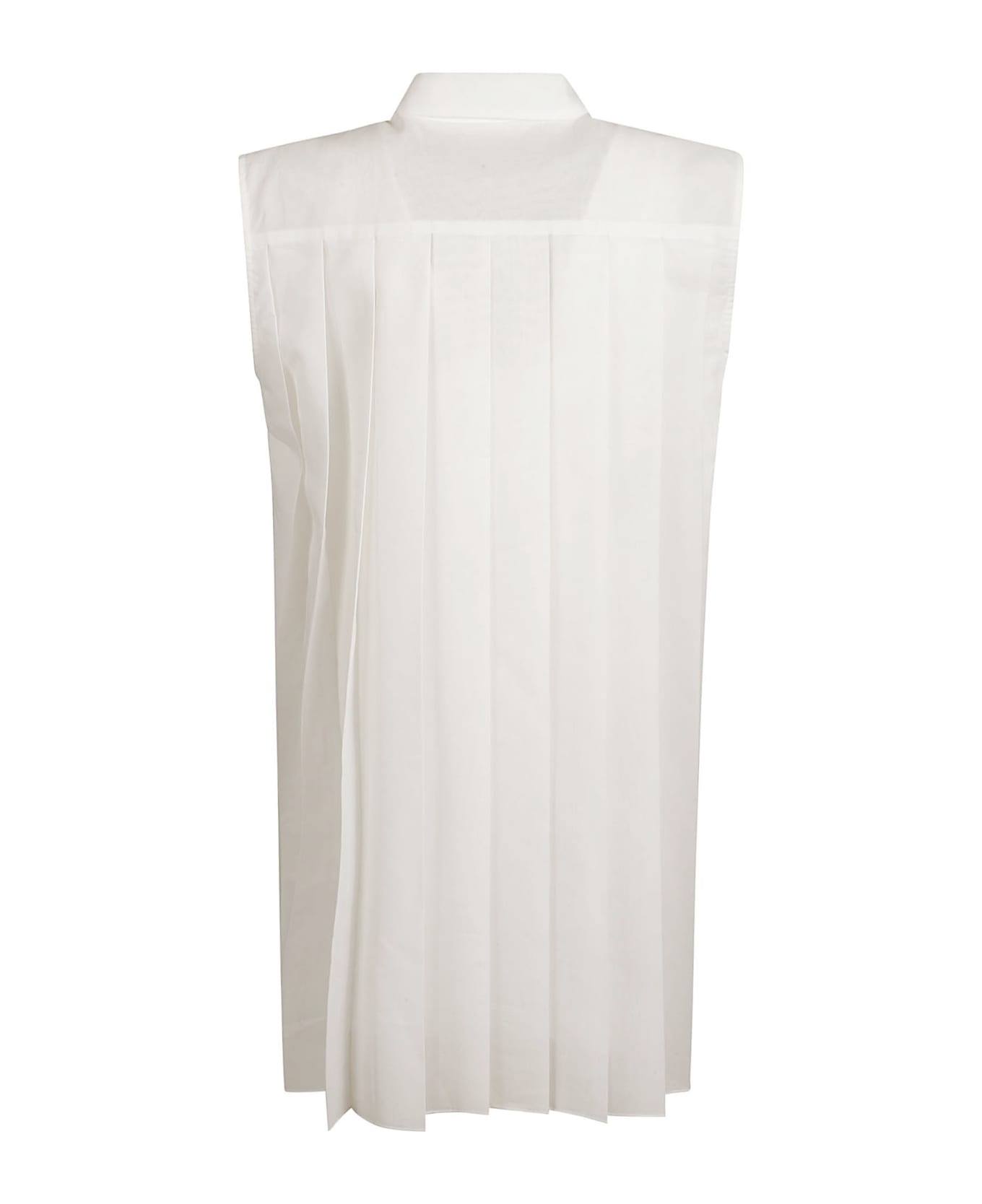 Sacai Back Pleated Sleeveless Shirt - Off-White