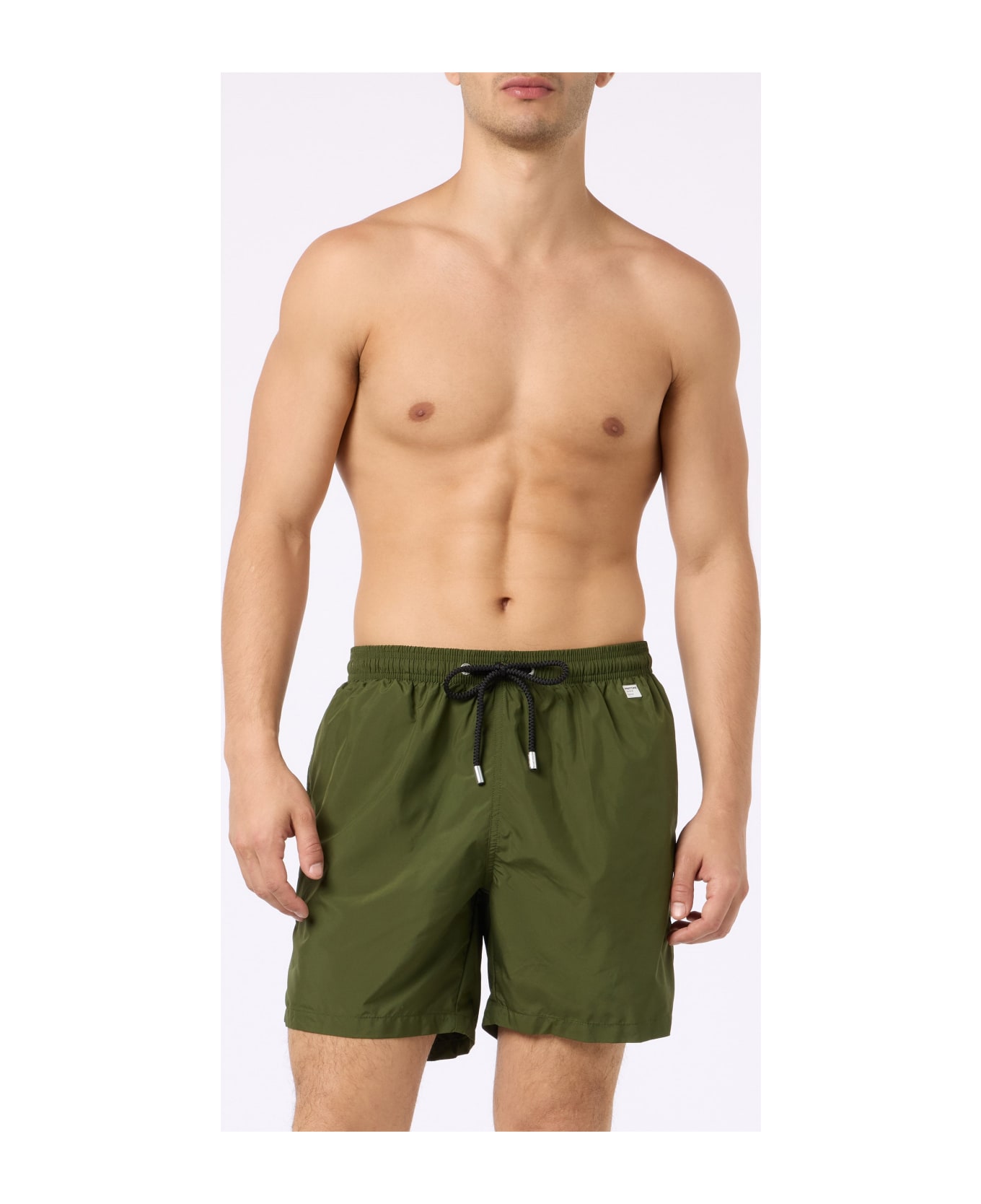 MC2 Saint Barth Man Lightweight Fabric Military Green Swim Shorts Lighting Pantone | Pantone® Special Edition - GREEN