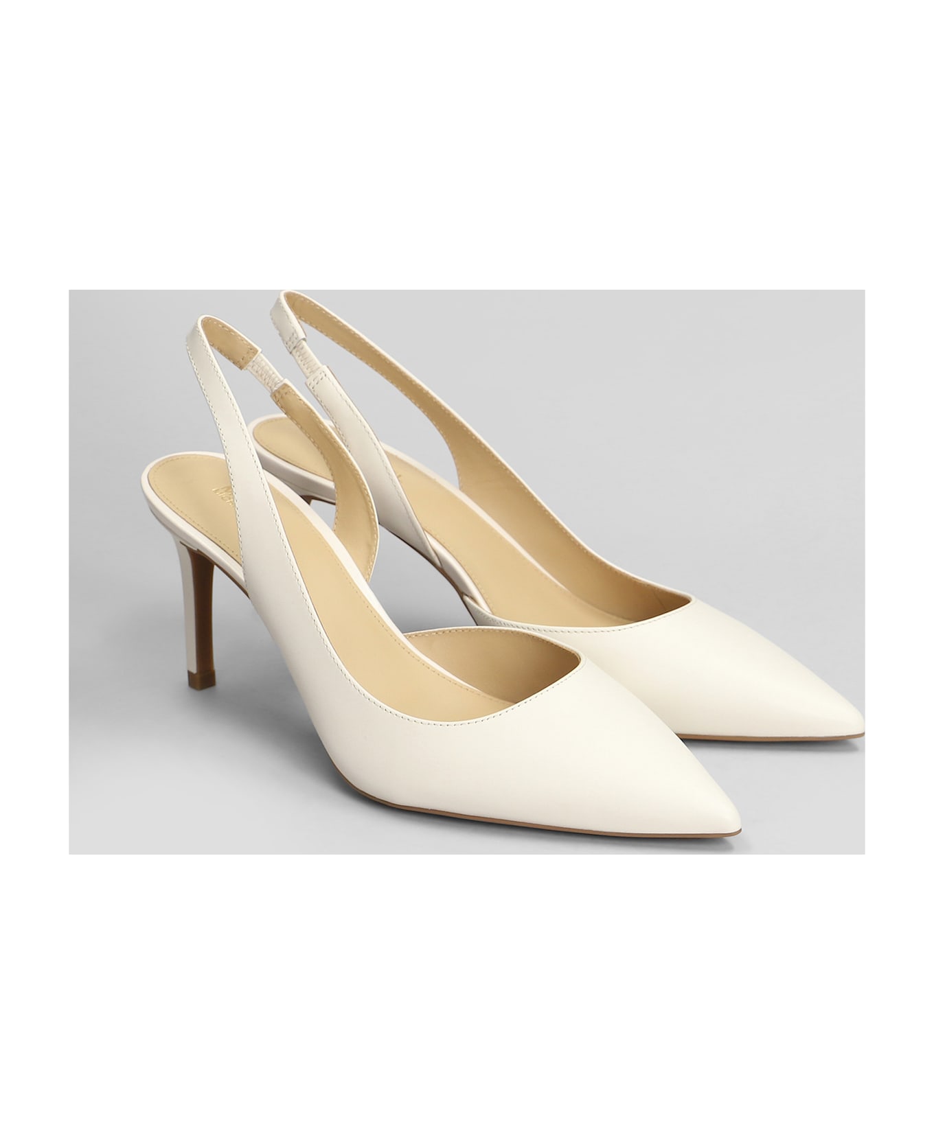 Michael Kors Alina Flex Sling Pum Pumps In Beige Leather - beige