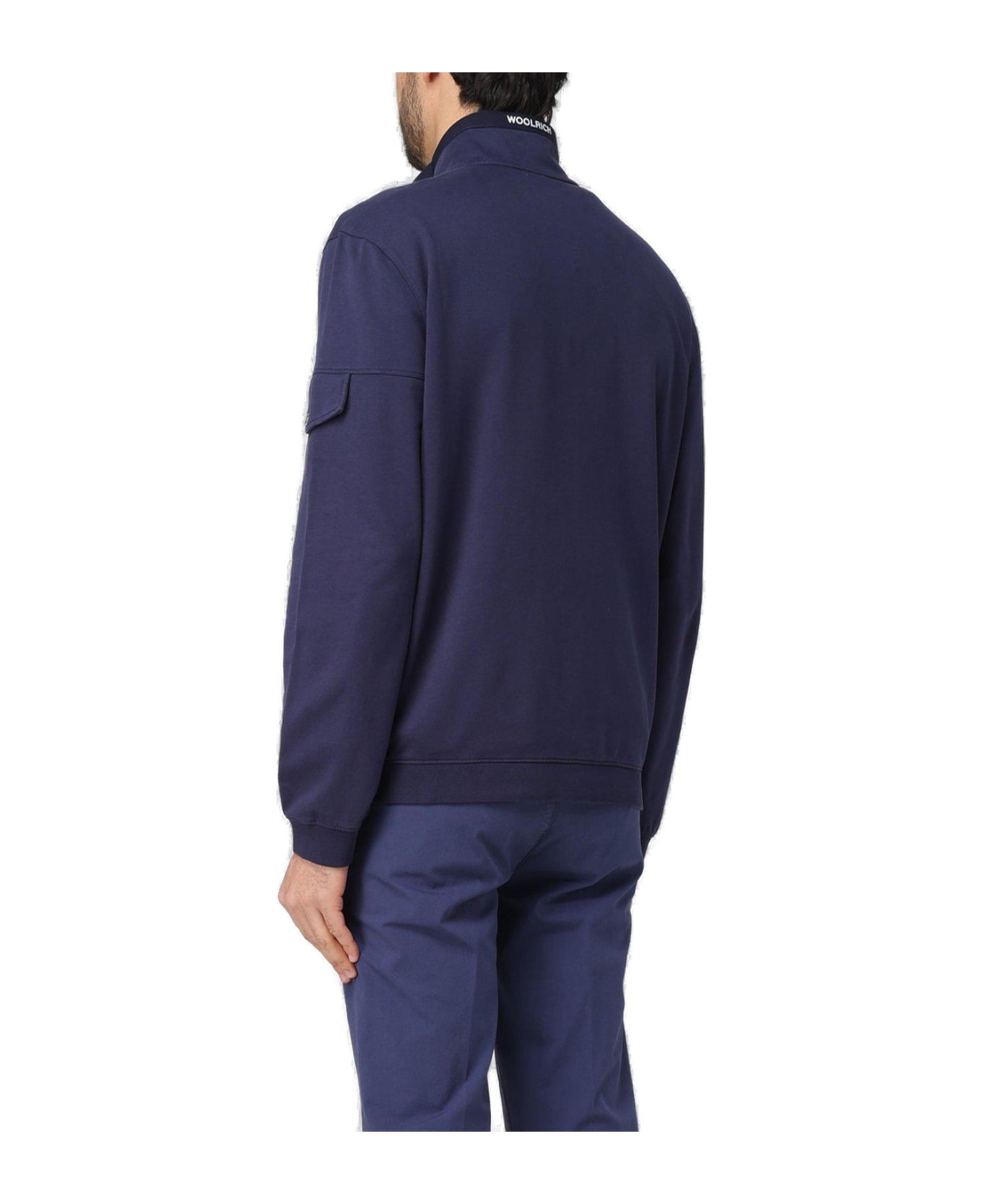 Woolrich Long-sleeved Zip-up Sweatshirt Woolrich - BLUE フリース