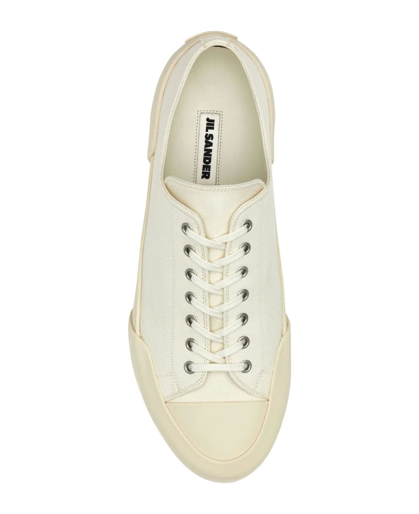 Jil Sander Ivory Canvas Sneakers - WHITE スニーカー