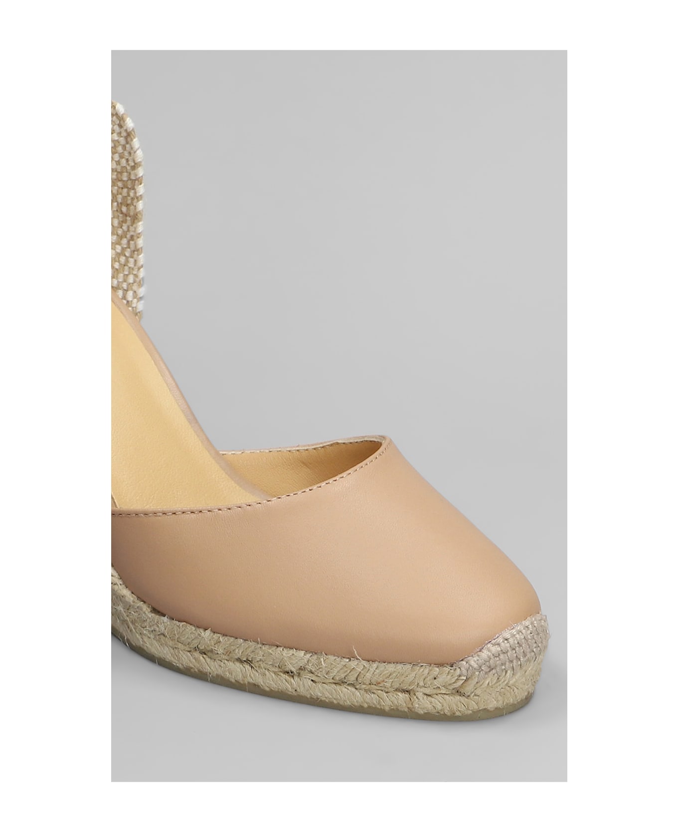 Castañer Carina-8-250 Wedges In Powder Leather And Fabric - powder