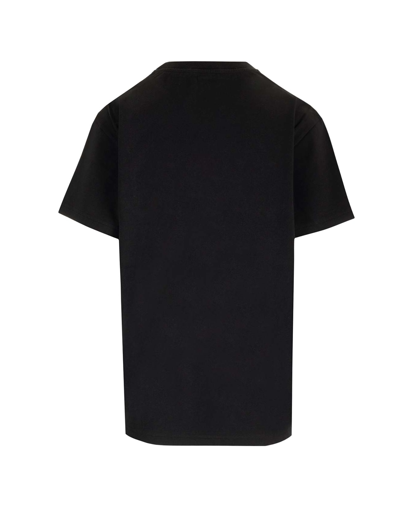 Chloé Black T-shirt With Embroidered Logo - Black