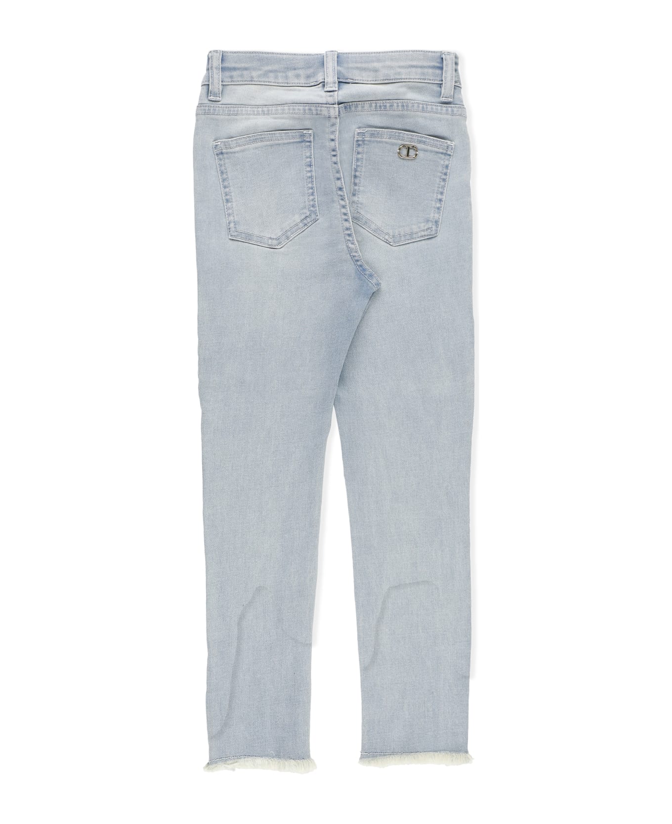 TwinSet Cotton Jeans With Strass - Light Blue