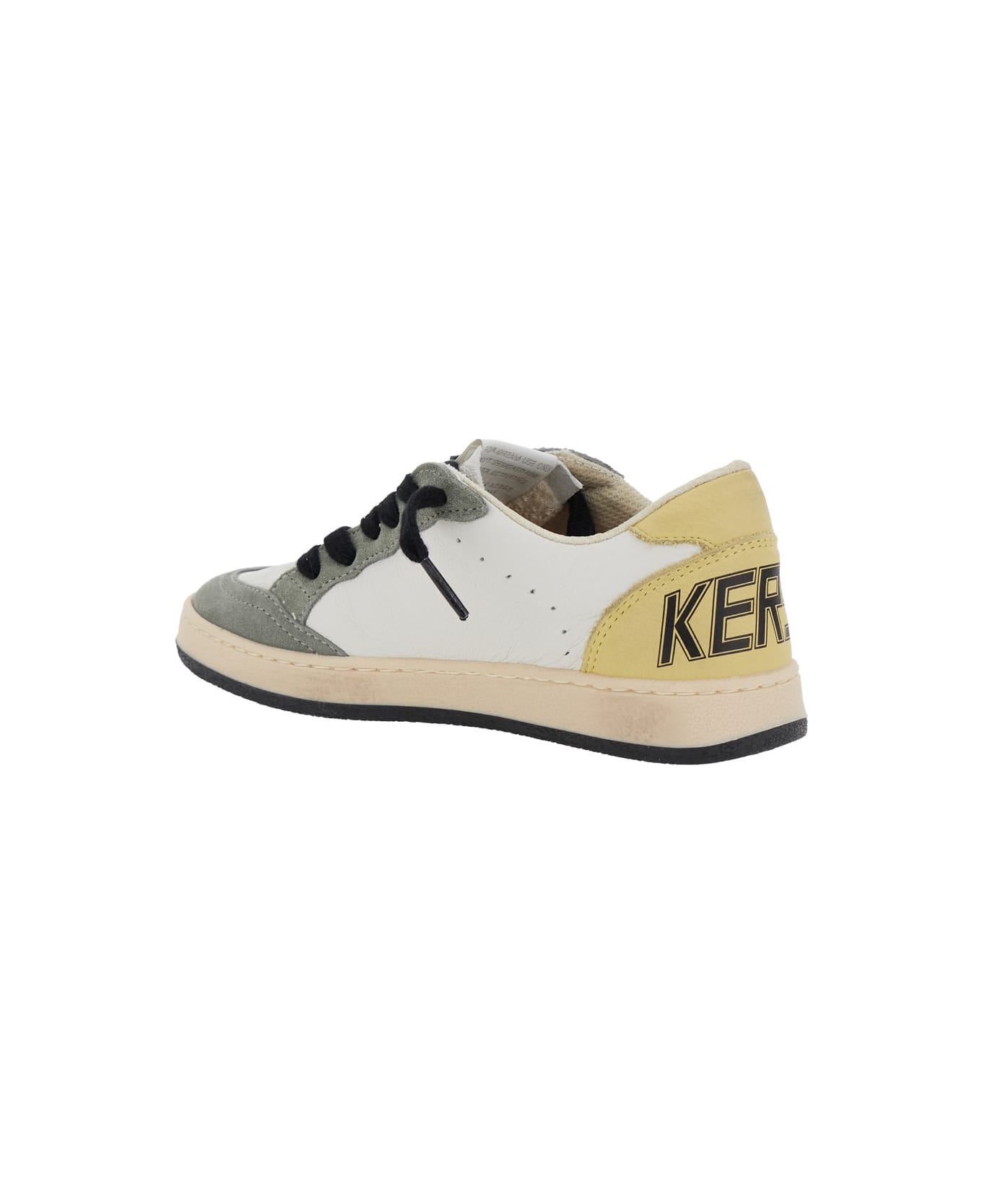 Golden Goose 
ballstar
 White Low Top Sneakers With Star Patch On The Side And Maxi Lettering On The Rear In Leather Boy - White