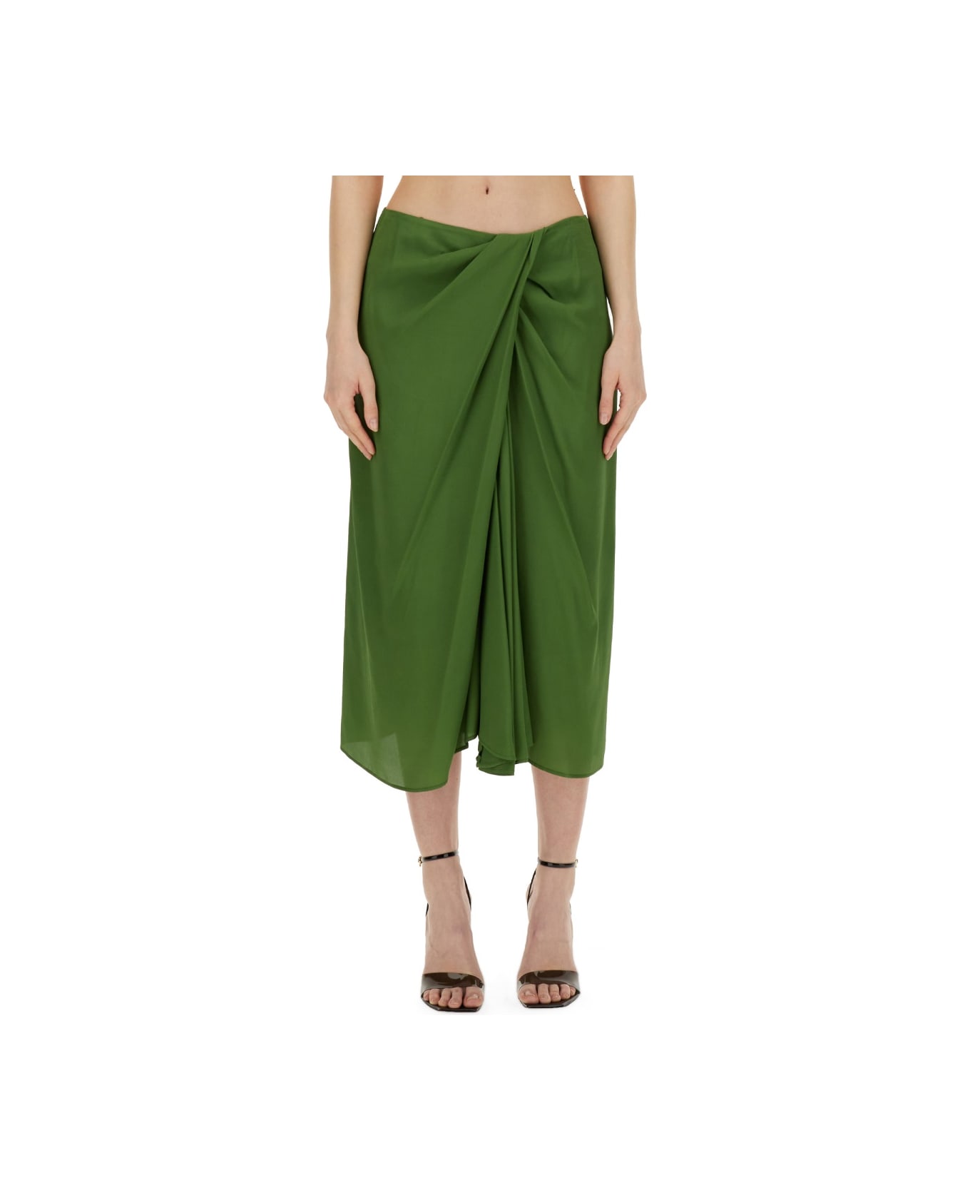 Dries Van Noten Silk Blend Skirt - GREEN