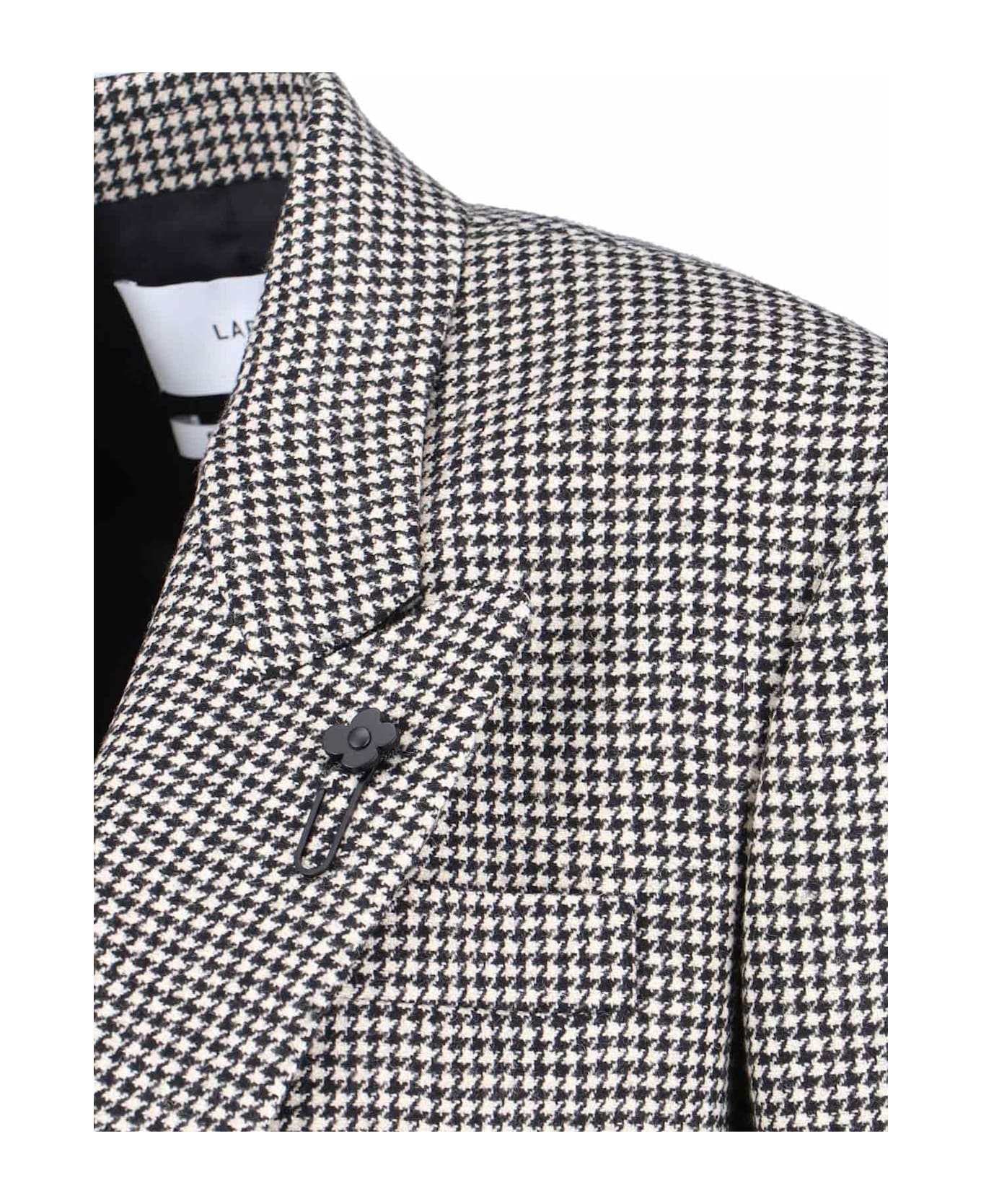 Lardini Double-breasted Wool Blend Blazer - Black  
