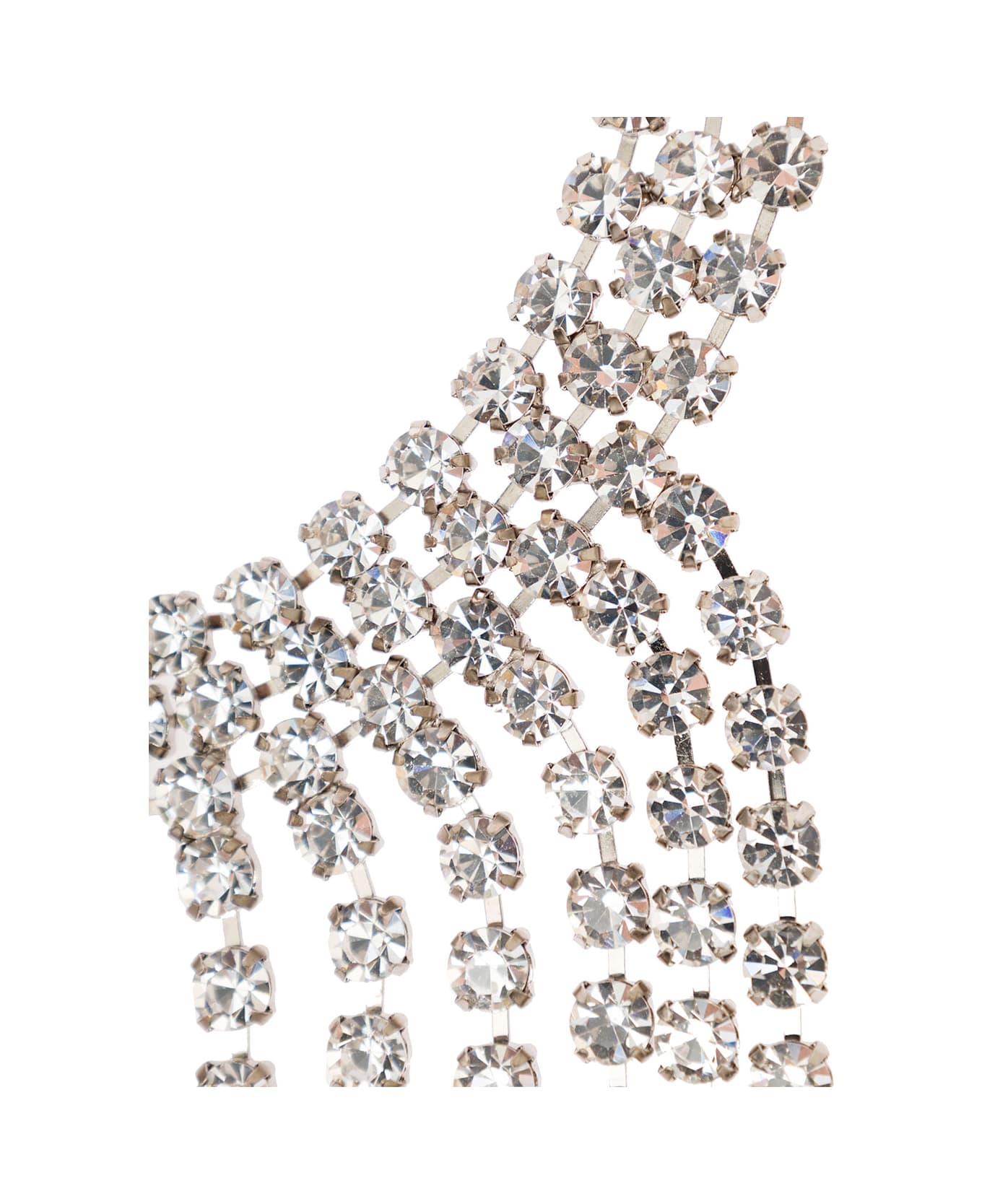 Alessandra Rich Crystal Necklace With Fringes - Metallic
