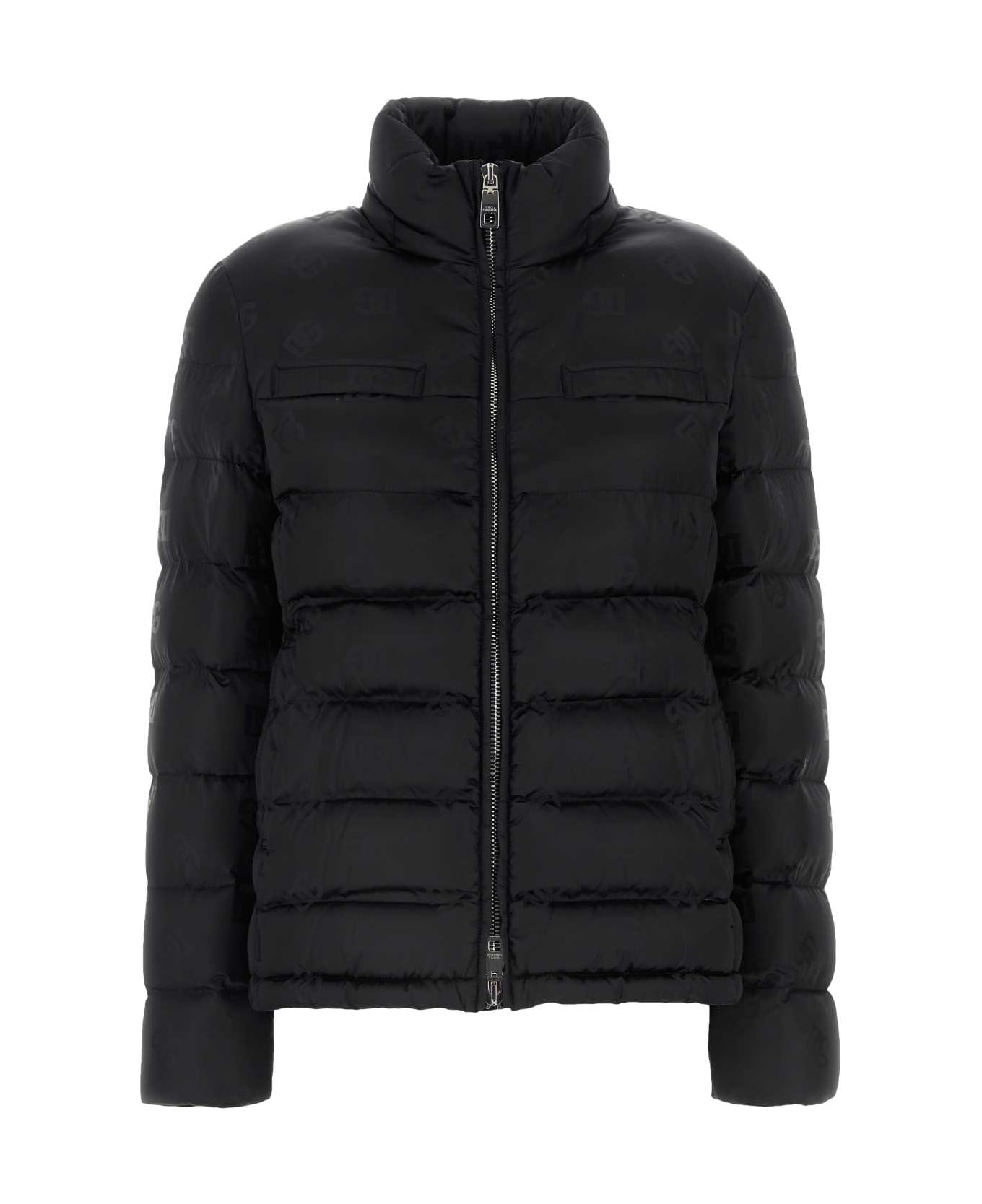 Dolce & Gabbana Black Satin Down Jacket - NERO