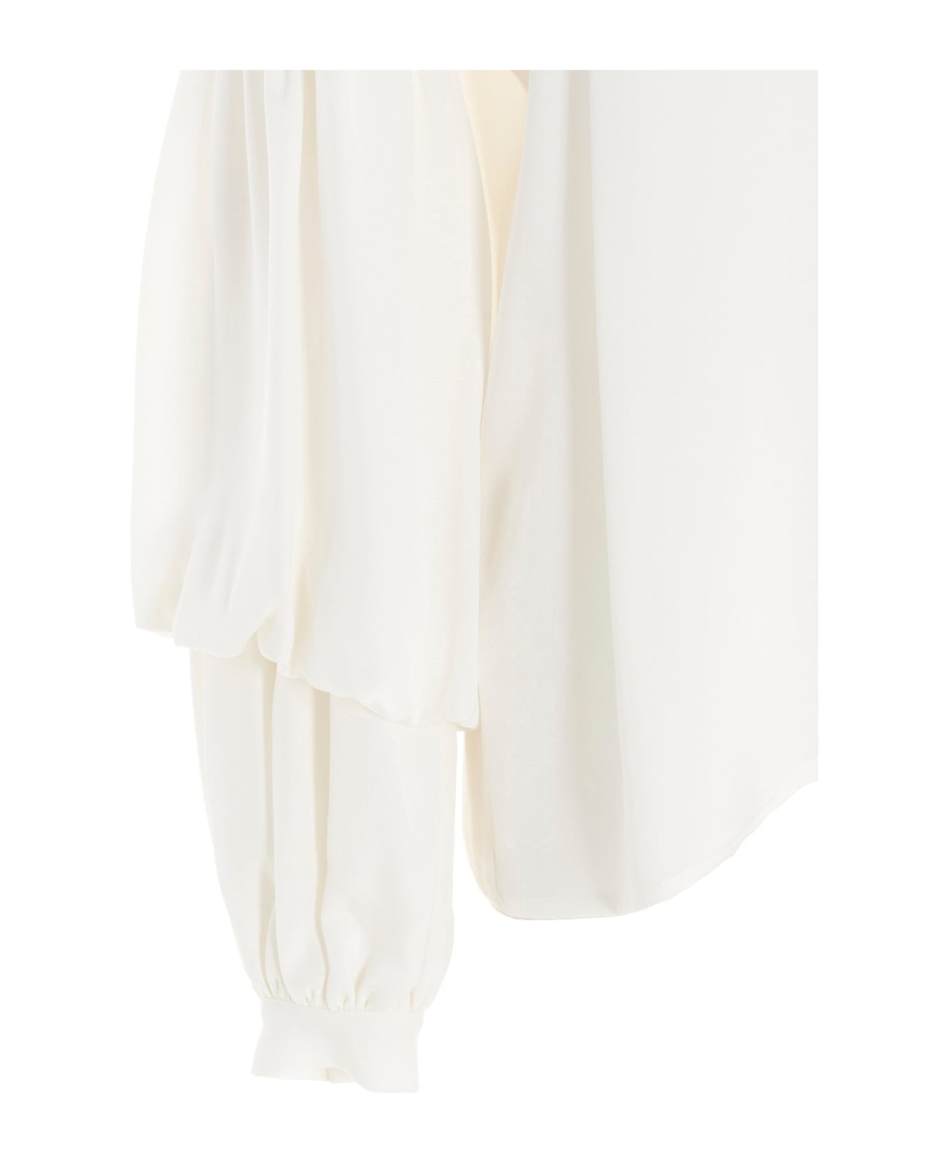 Di.La3 Pari
 Puff-sleeve Silk Shirt - White