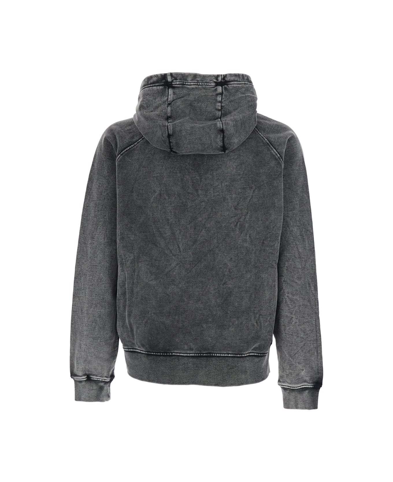 Diesel Grey Hoodie With All-over Faded Effect In Cotton Man - Grey
