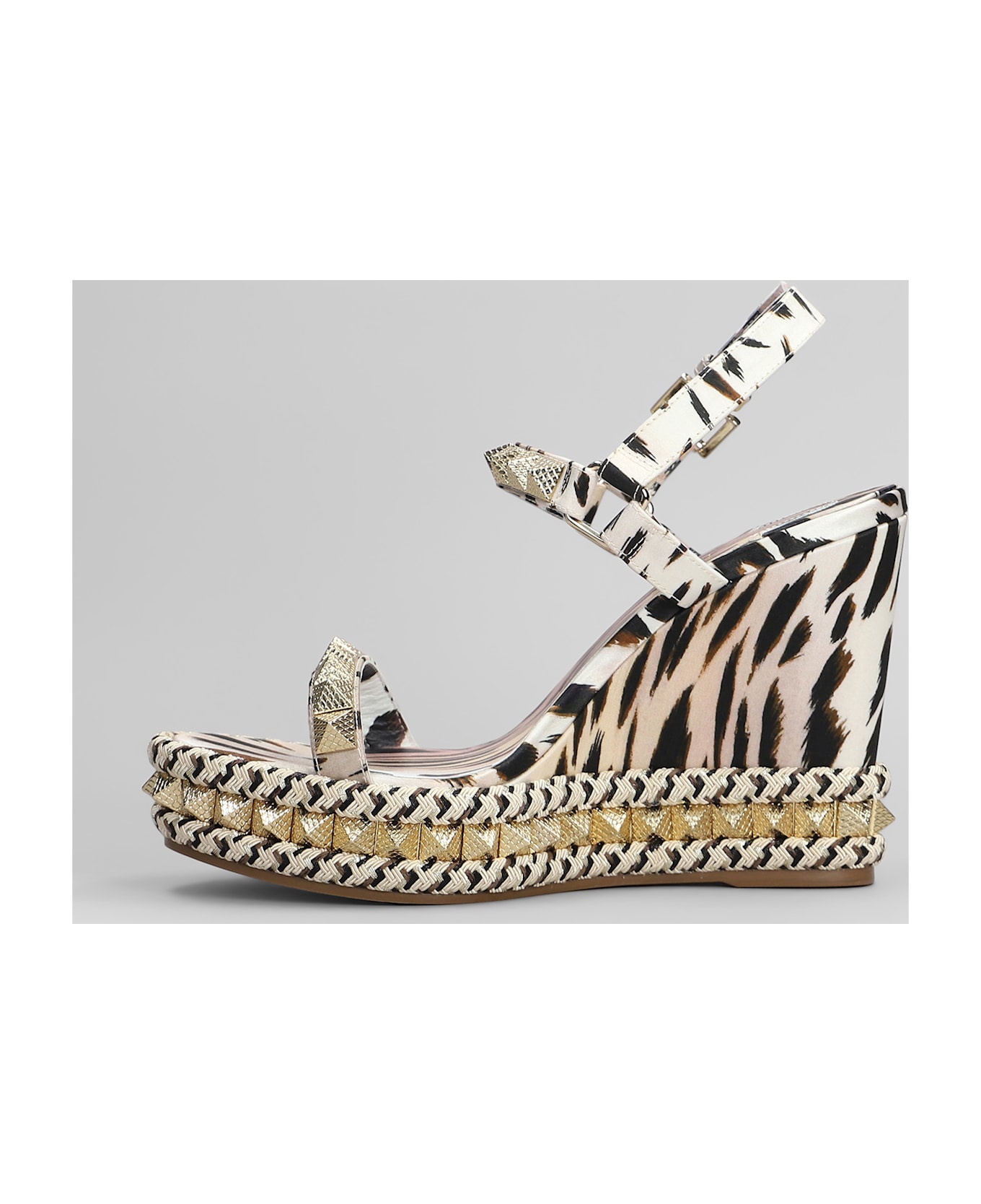 Christian Louboutin Pyraclou 110 Sandals In Rose-pink Silk - rose-pink