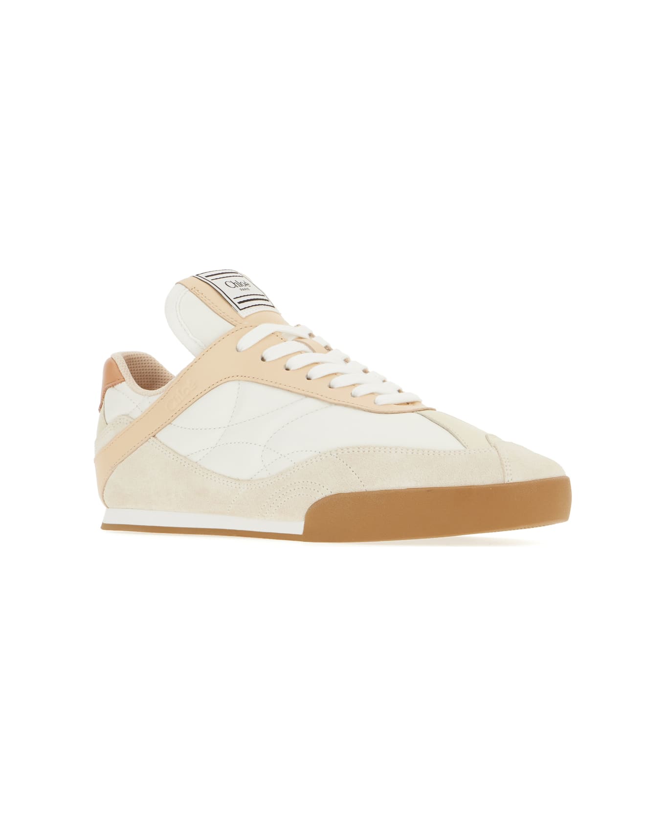 Chloé Multicolor Kick Leather And Suede Sneakers - TENDER PEACH