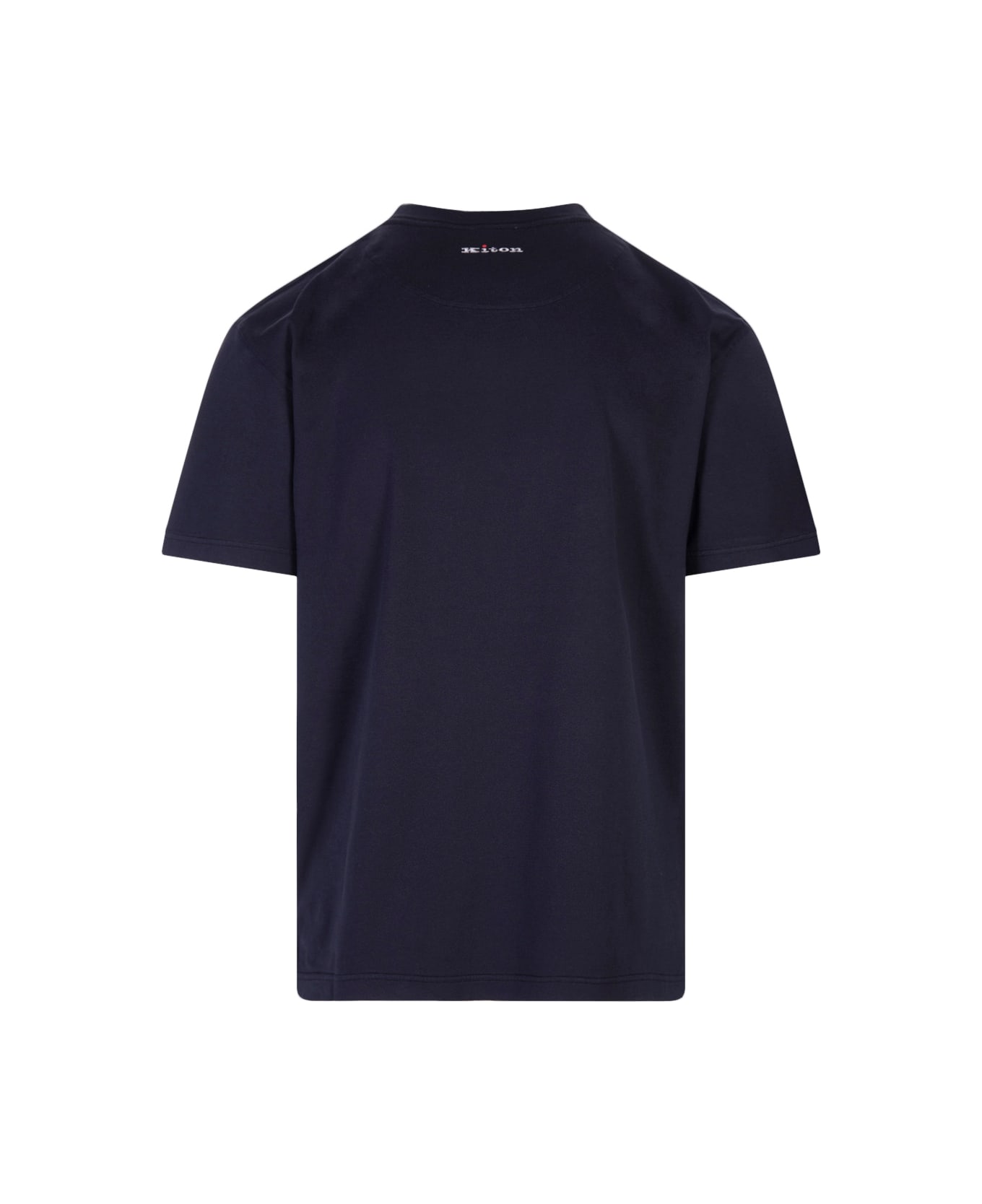 Kiton Dark Blue Classic T-shirt With Back Logo - Blue