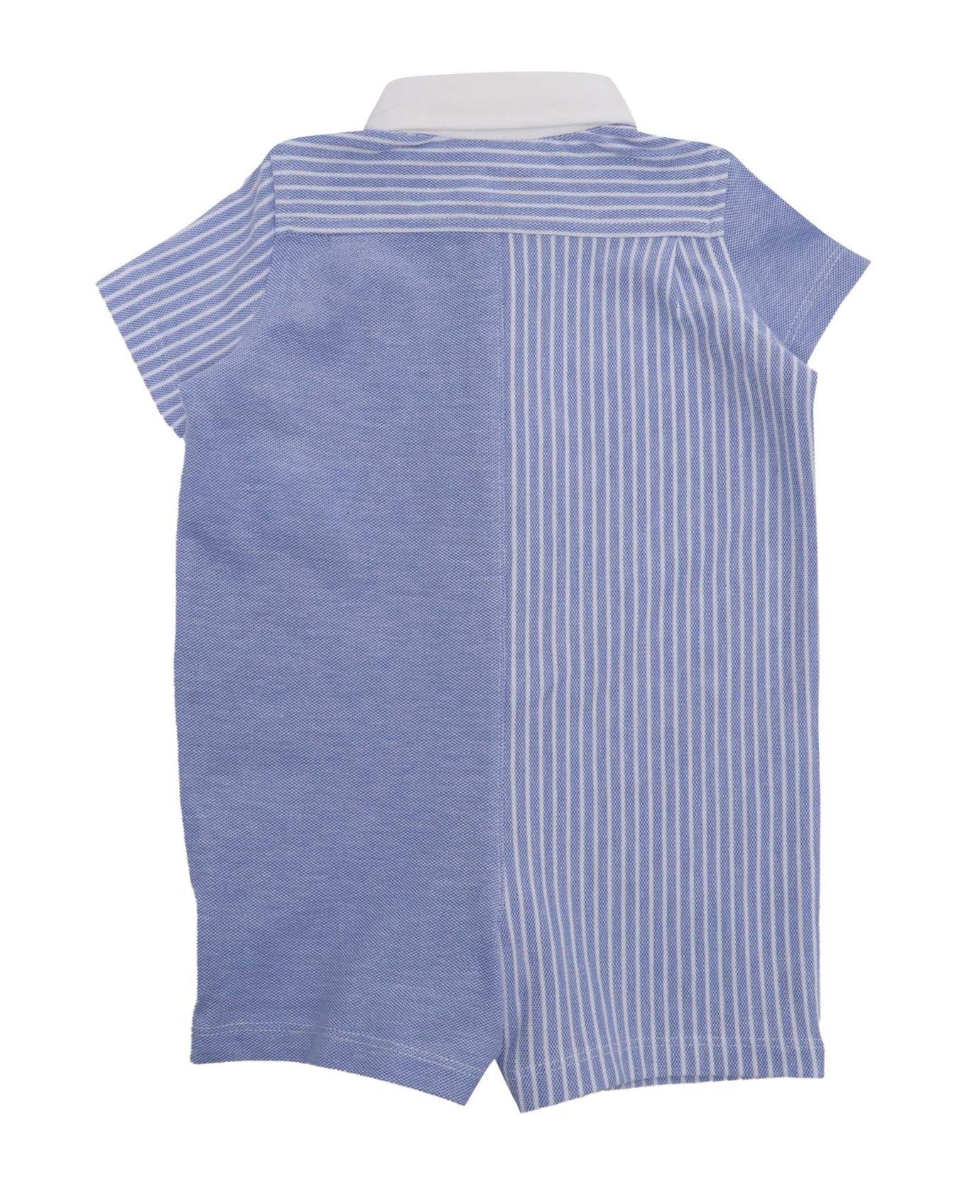 Polo Ralph Lauren Striped Shirtdress Romper - BLUE