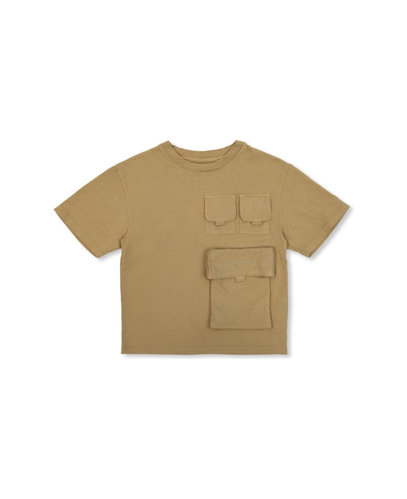 Jacquemus L'enfant Logo Embroidered Crewneck T-shirt - NEUTRALS Tシャツ＆ポロシャツ