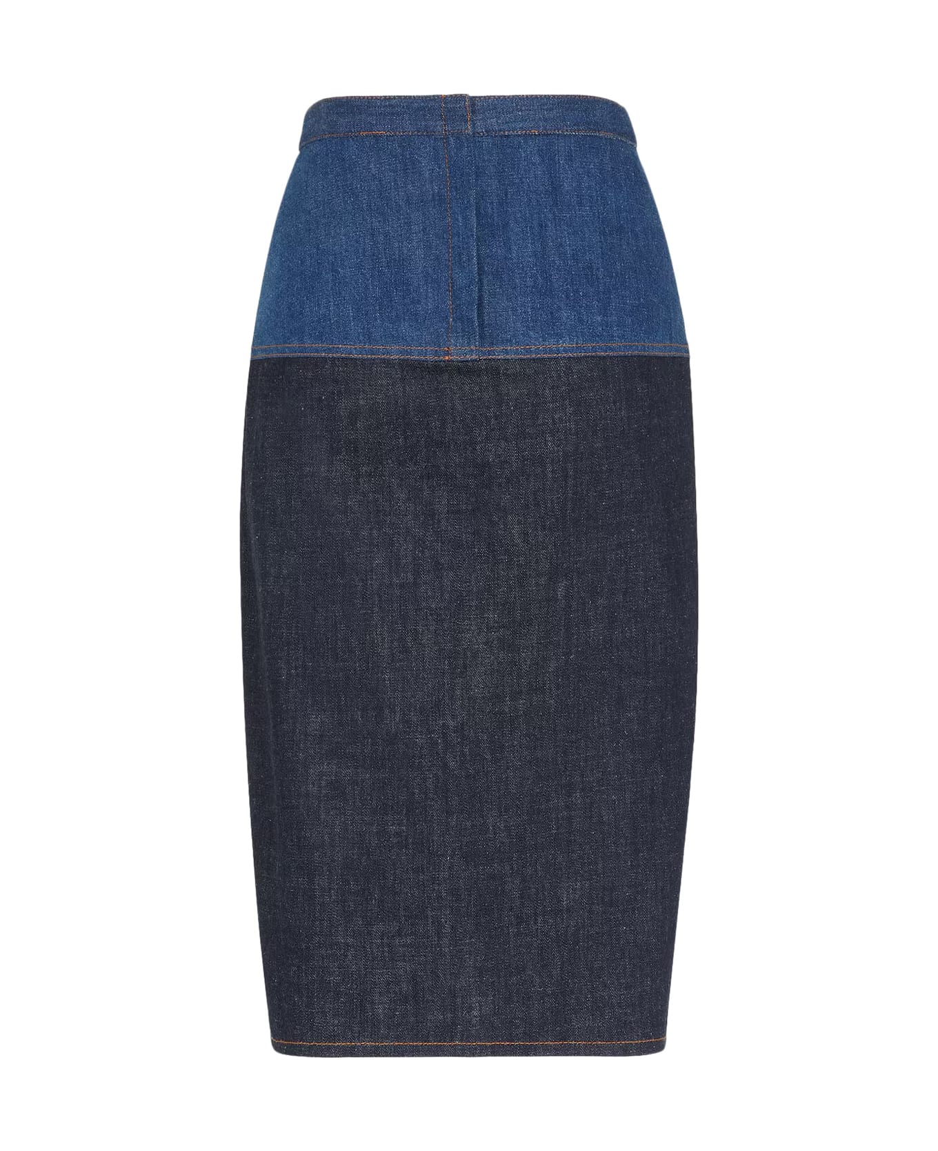 Fendi Bicolor Denim Skirt - Blue