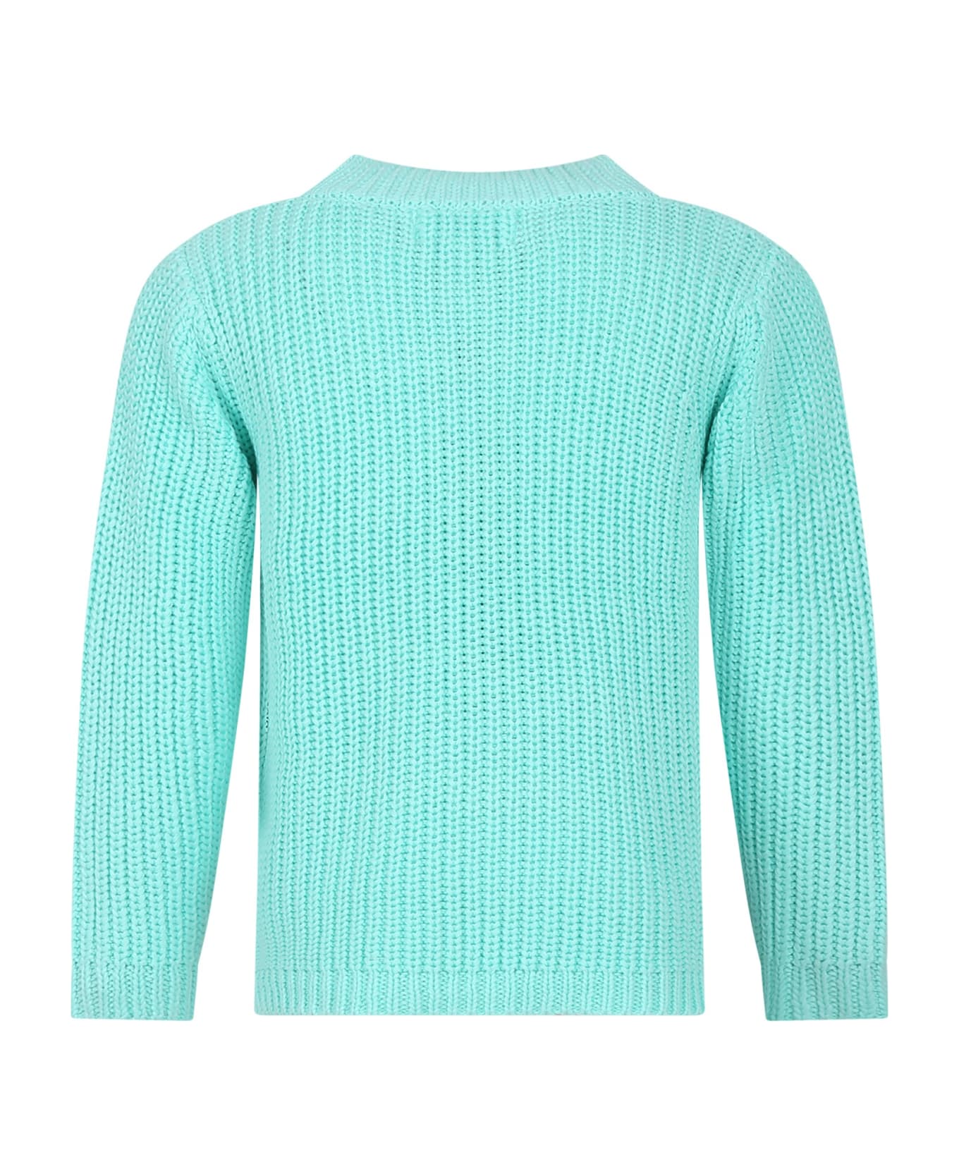 Molo Green Sweater For Girl - Light Blue ニットウェア＆スウェットシャツ