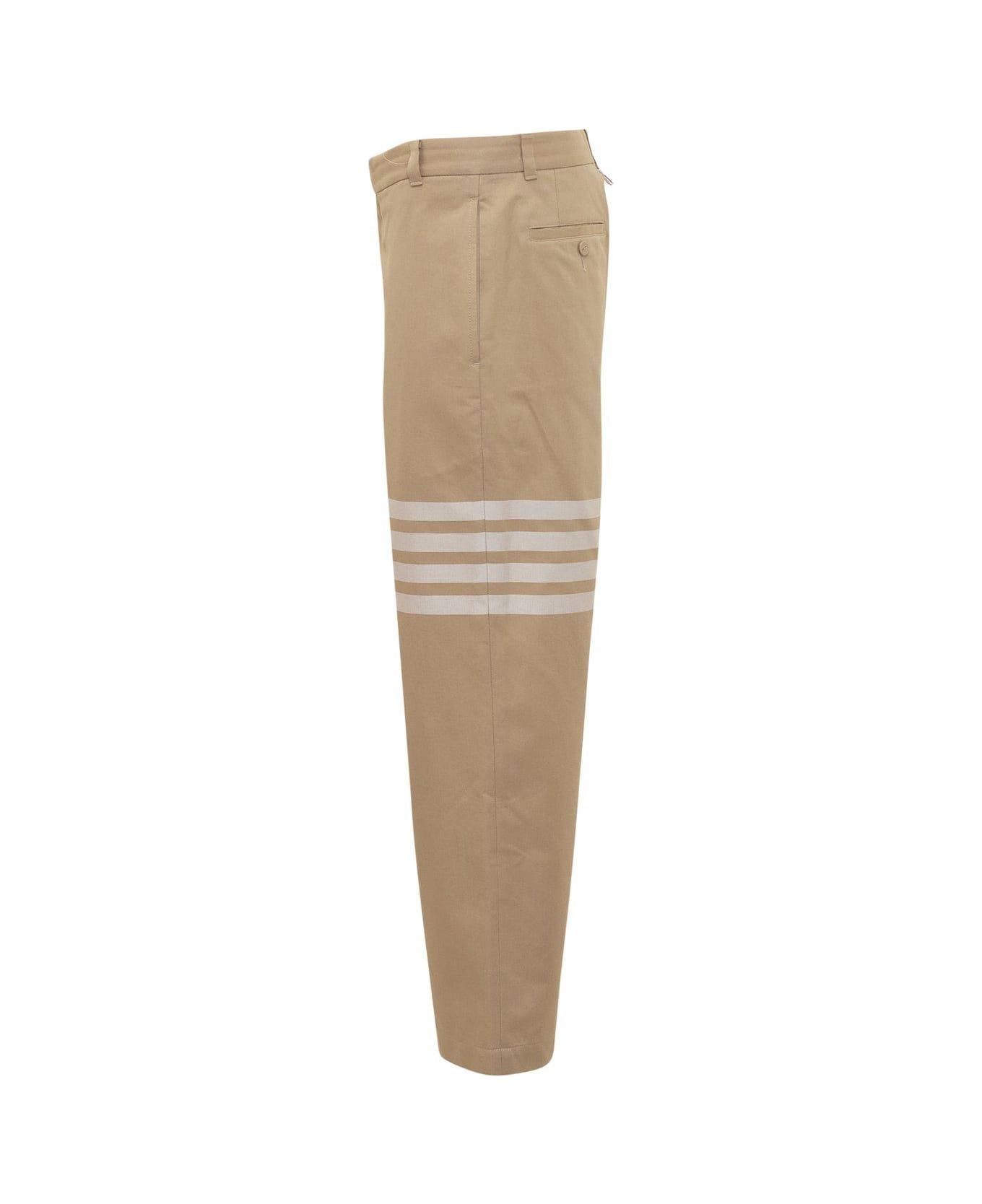 Thom Browne 4-bar Striped Straight-leg Trousers - CAMEL ボトムス