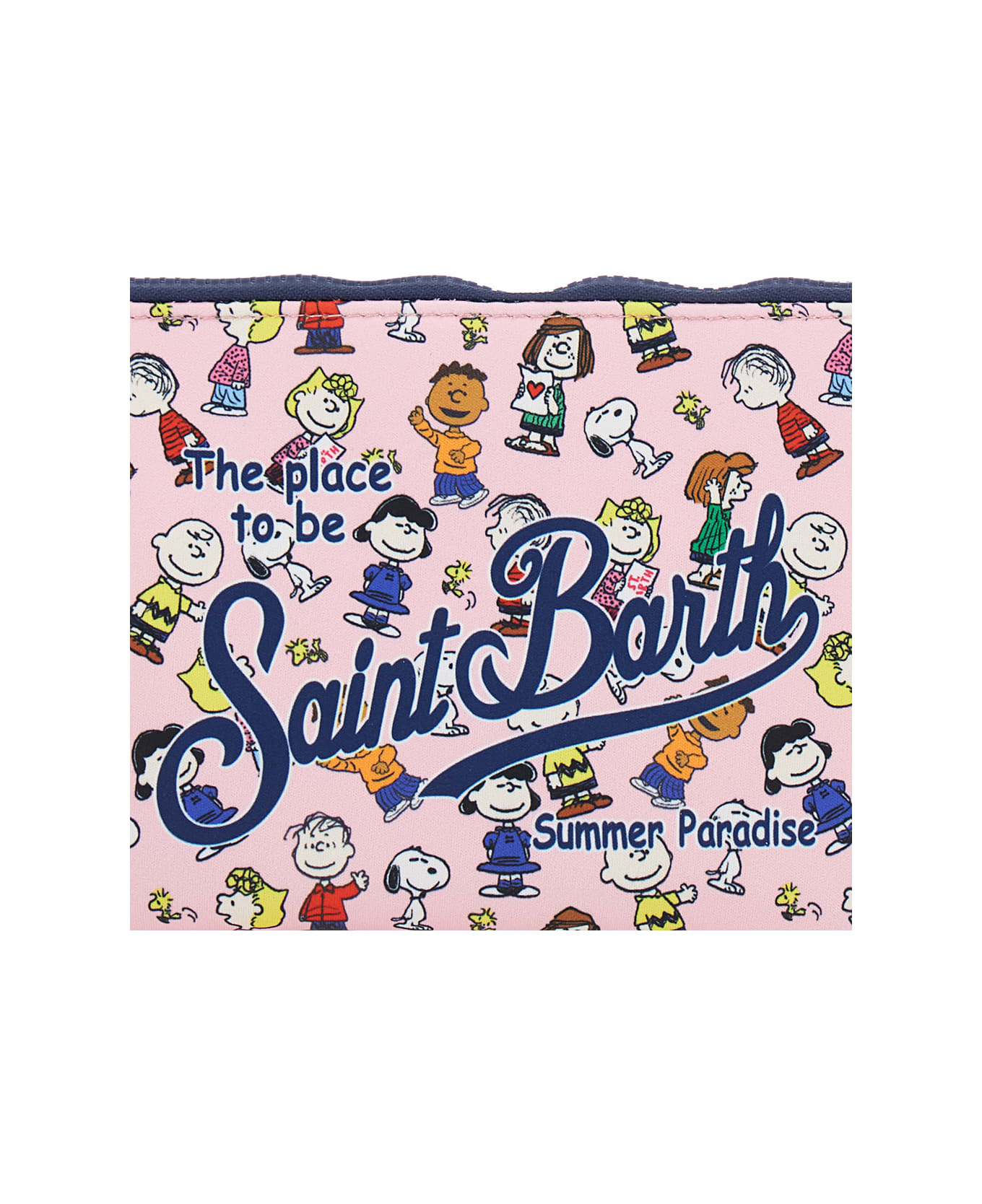 MC2 Saint Barth 
aline
 Pink Clutch With Logo Lettering On The Front And All-over Print In Tech Fabric Girl - Pink